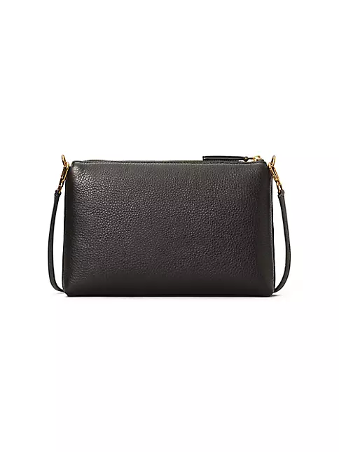 Three-Layer Leather Crossbody Shoulder & Clutch Bag, Leather Crossbody Bags  for Women Built in Wallet Handbag Purse (Black): Handbags