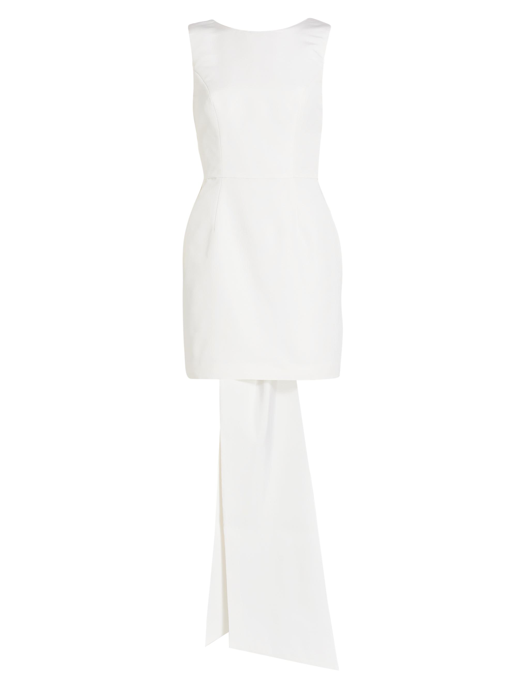 Alexia María Women's Ella Silk Faille Bow Minidress - White