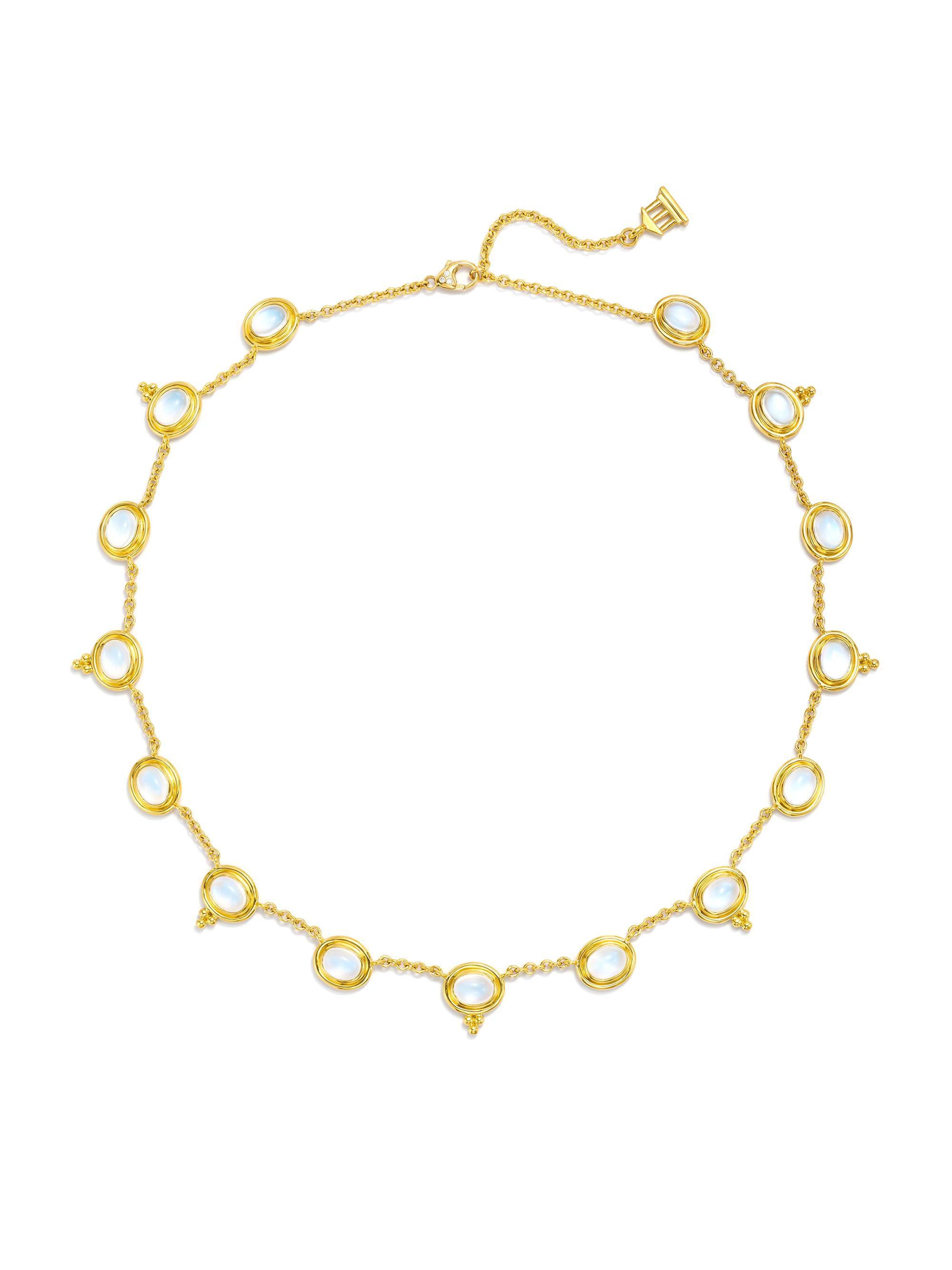 Temple St. Clair Women's Florence86 18K Yellow Gold, Diamond & Blue Moonstone Temple Station Necklace - Gold