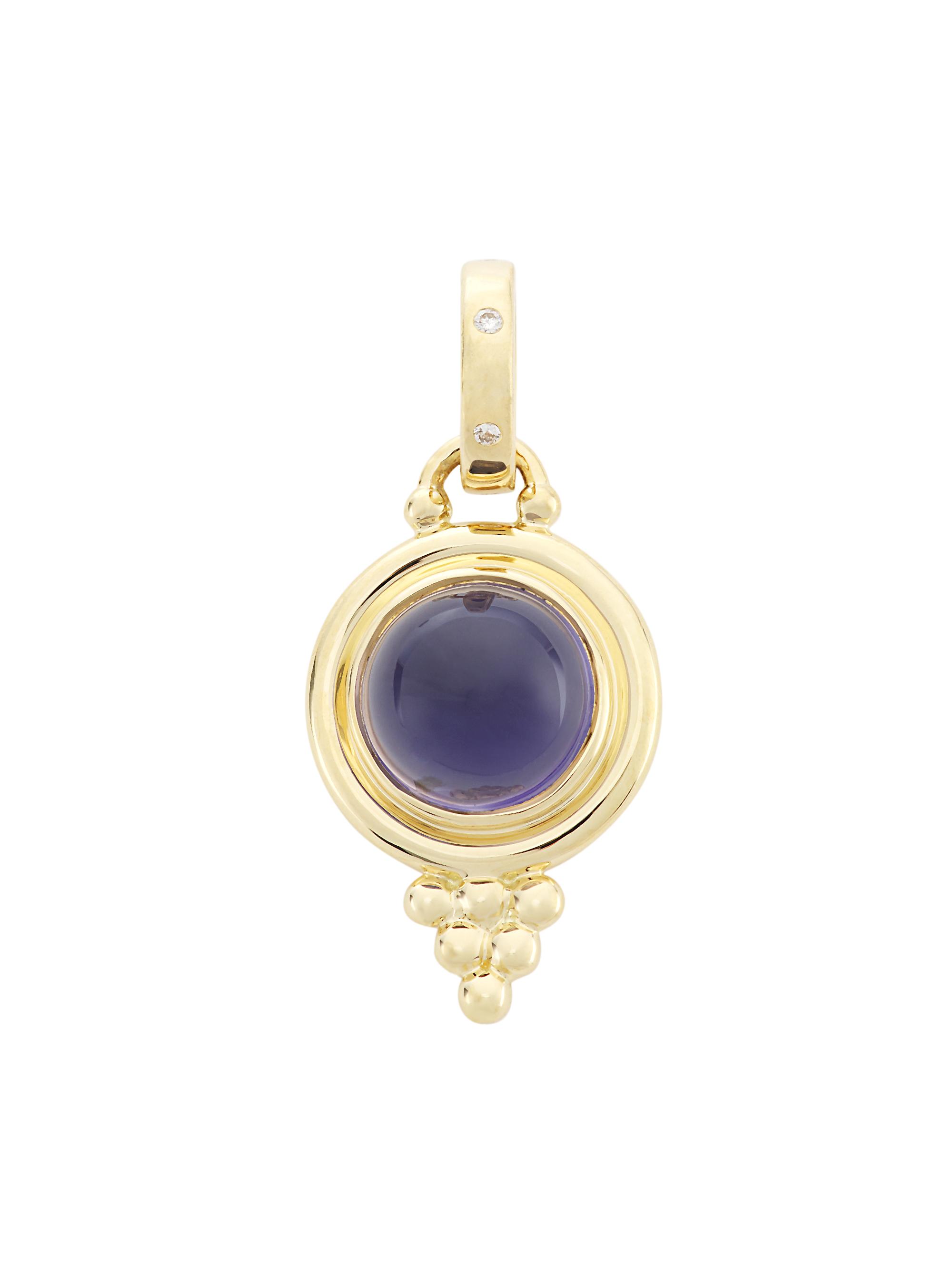 Temple St. Clair Women's Classic 18K Gold, Diamond & Iolite Temple Pendant - Yellow Gold