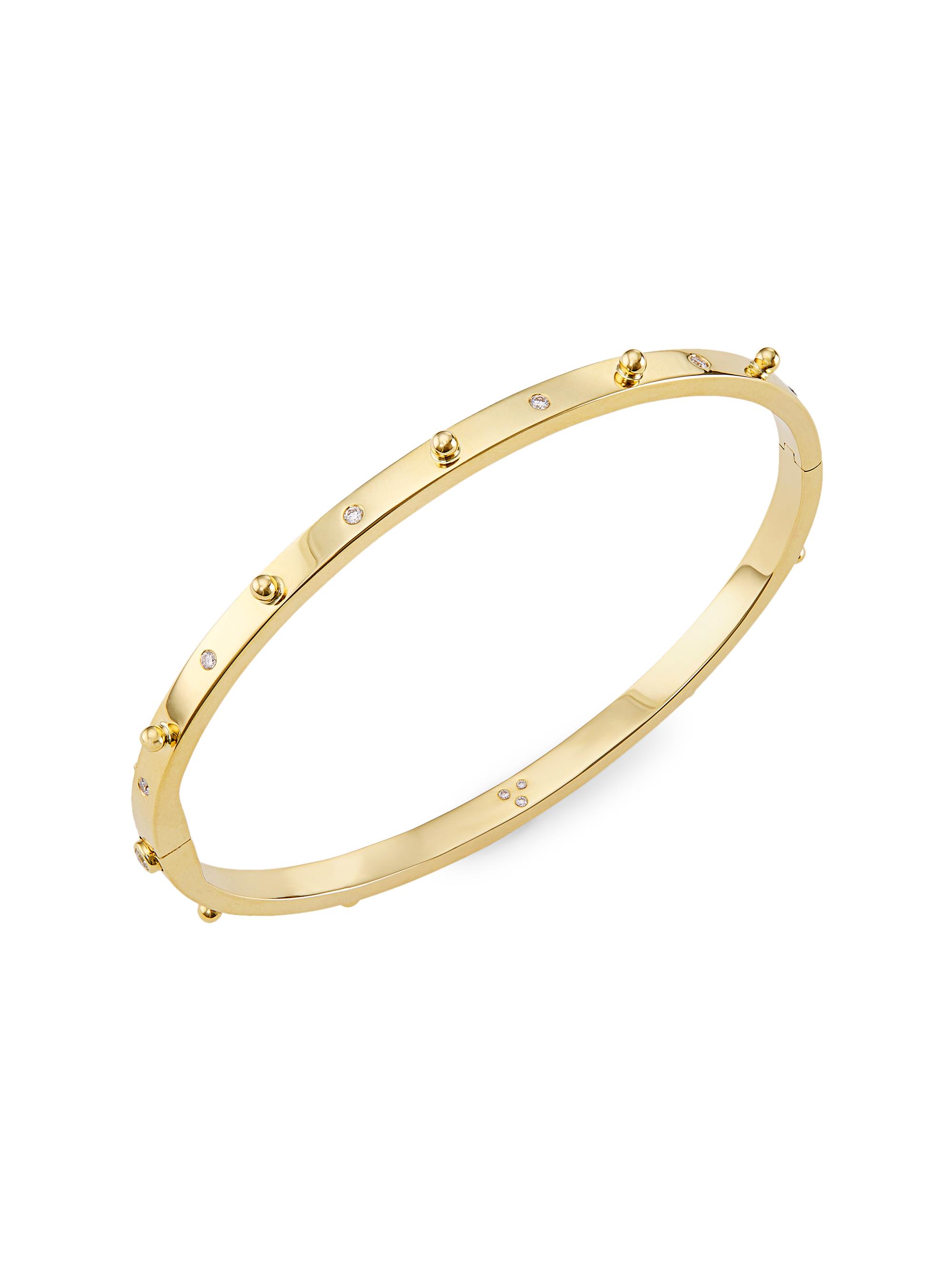 Temple St. Clair Women's Florence86 18K Yellow Gold  Granulated Bangle Bracelet - Yellow Gold