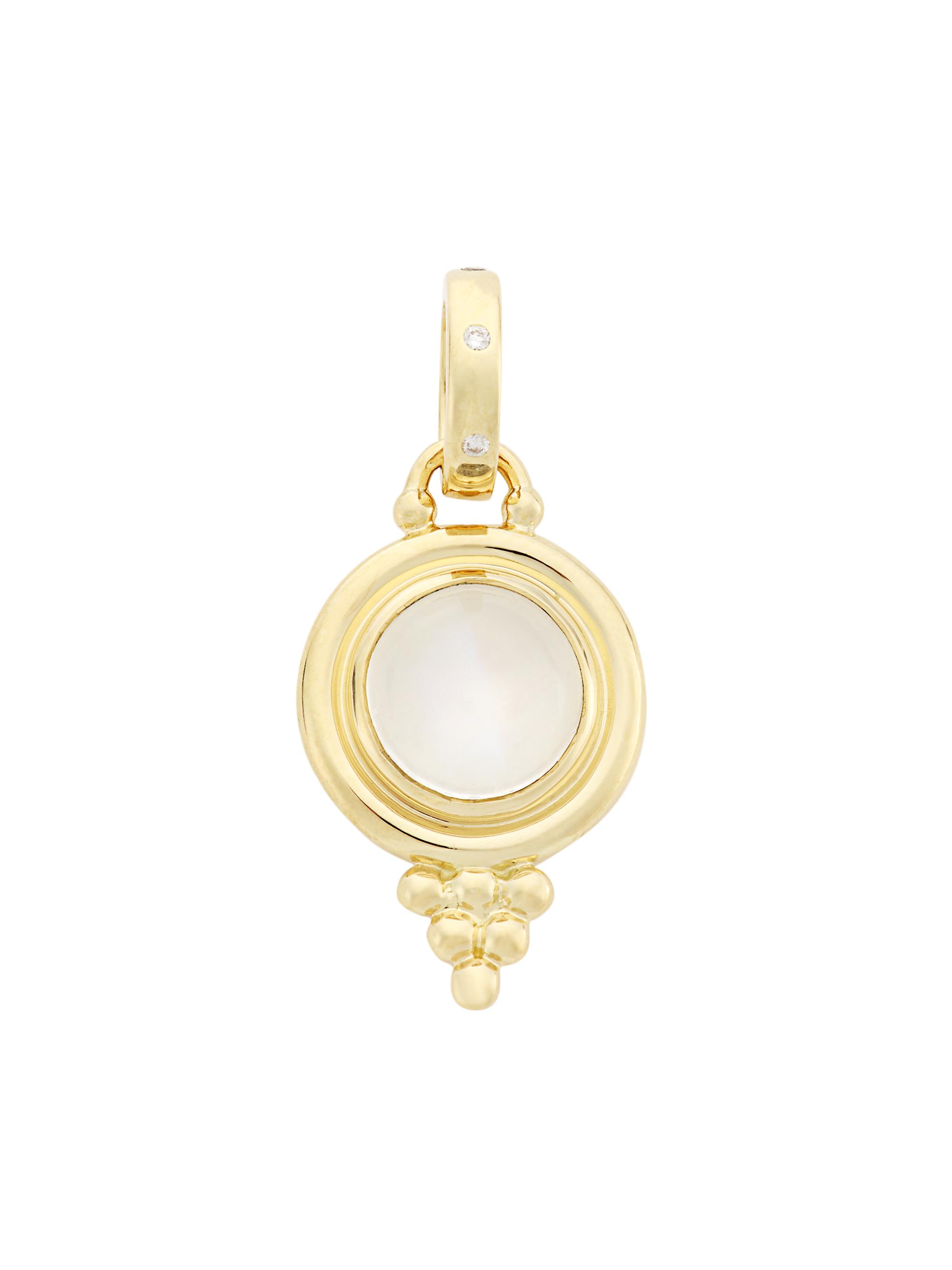 Temple St. Clair Women's Florence86 18K Yellow Gold, Diamond & Blue Moonstone Temple Pendant - Yellow Gold
