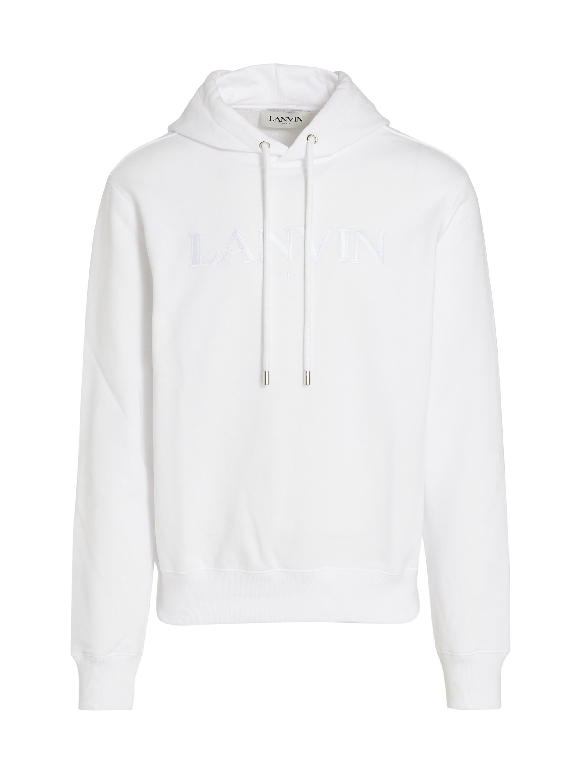 Lanvin Men's Embroidered Hoodie Sweatshirt - Black