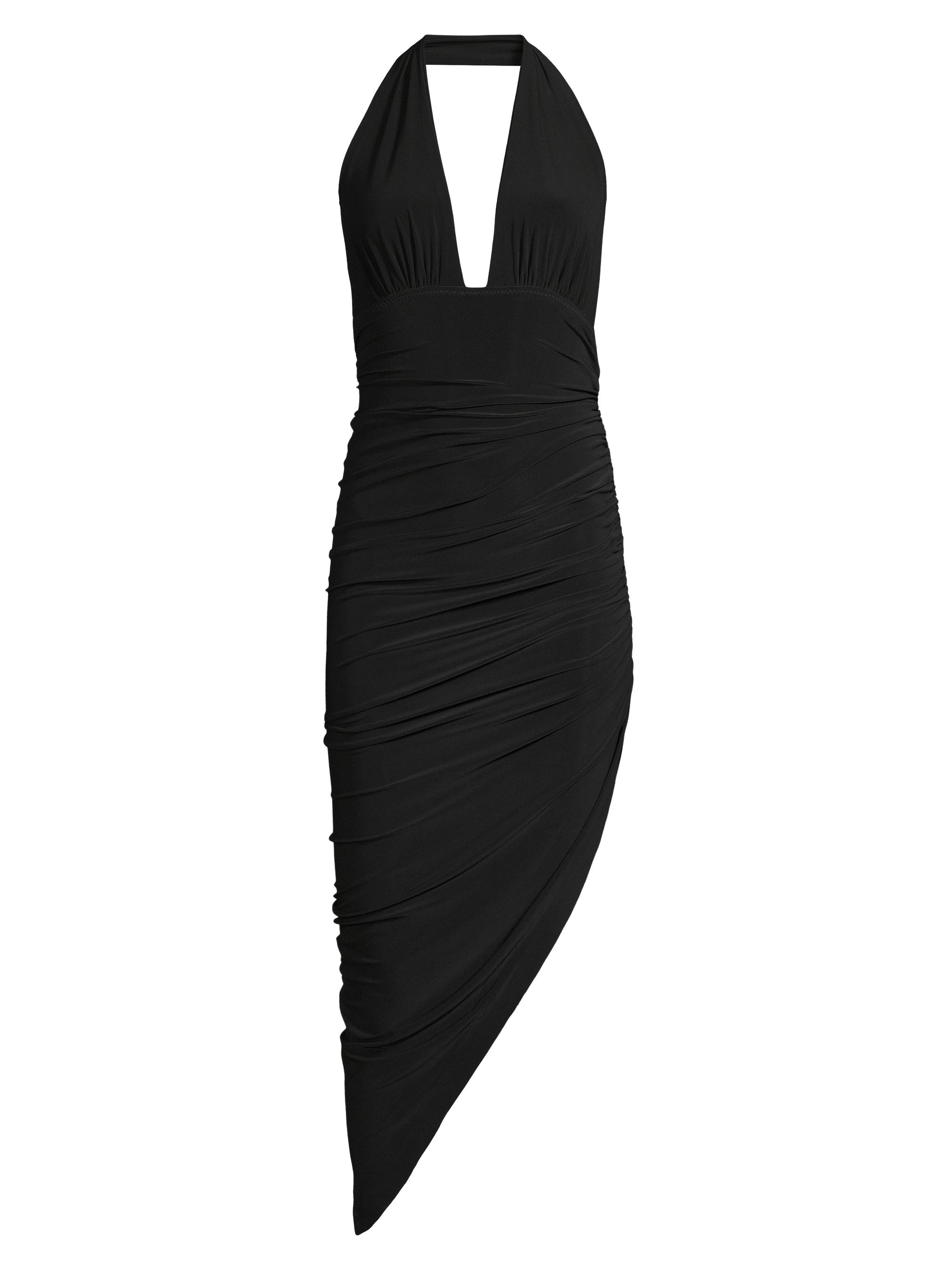 Norma Kamali Women's Asymmetric Halter Dress - Black