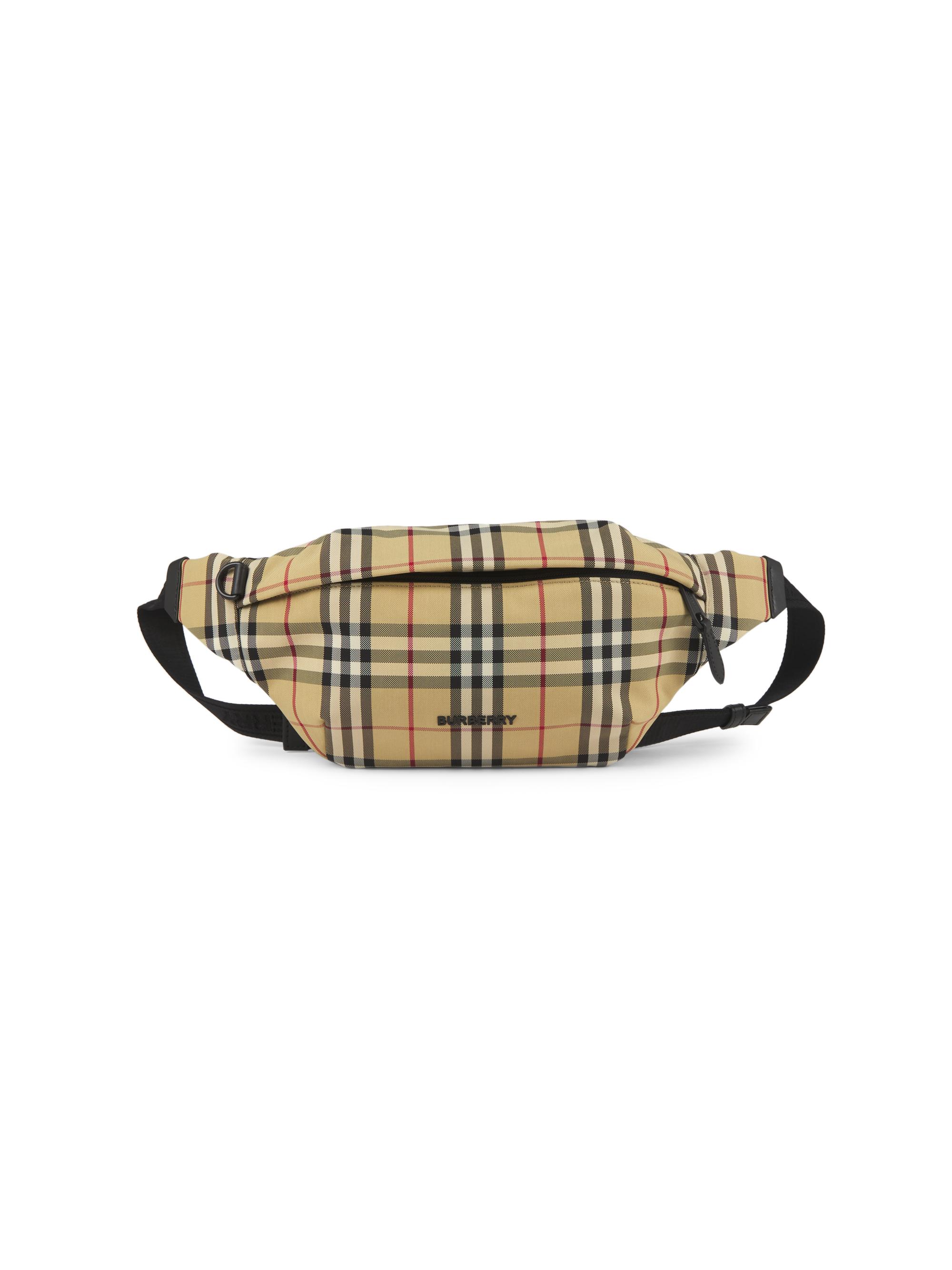 Burberry Men's Sonny Check Belt Bag - Archive Beige
