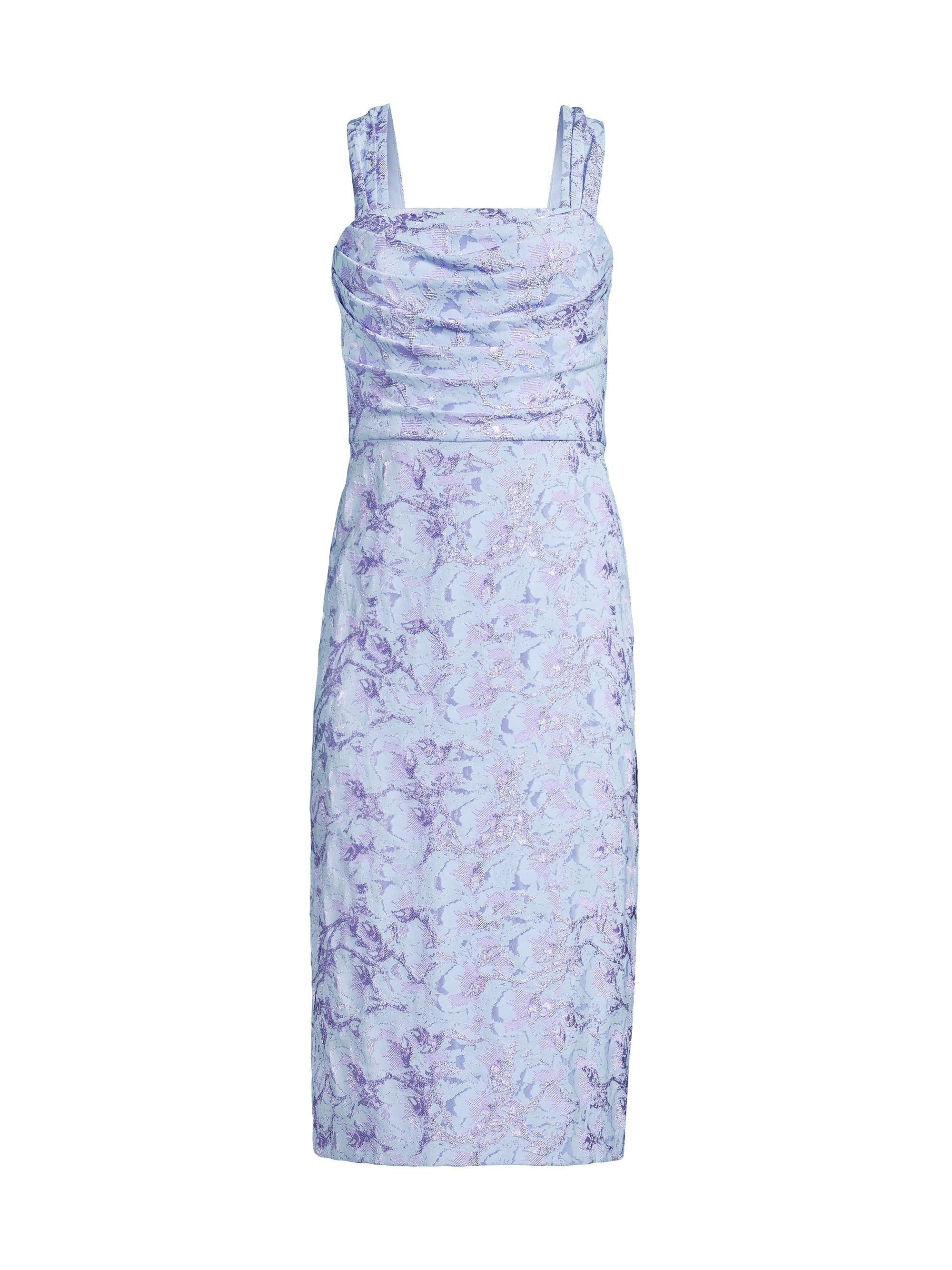 chinese dress ladies Metallic Jacquard Sleeveless Ball Gown With Crinoline Details In Light main image 1