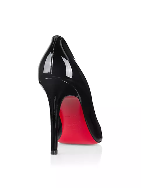 Christian Louboutin Women's 30 Black Patent Leather Pigalle Plato Red Bottom Heels 111cl14