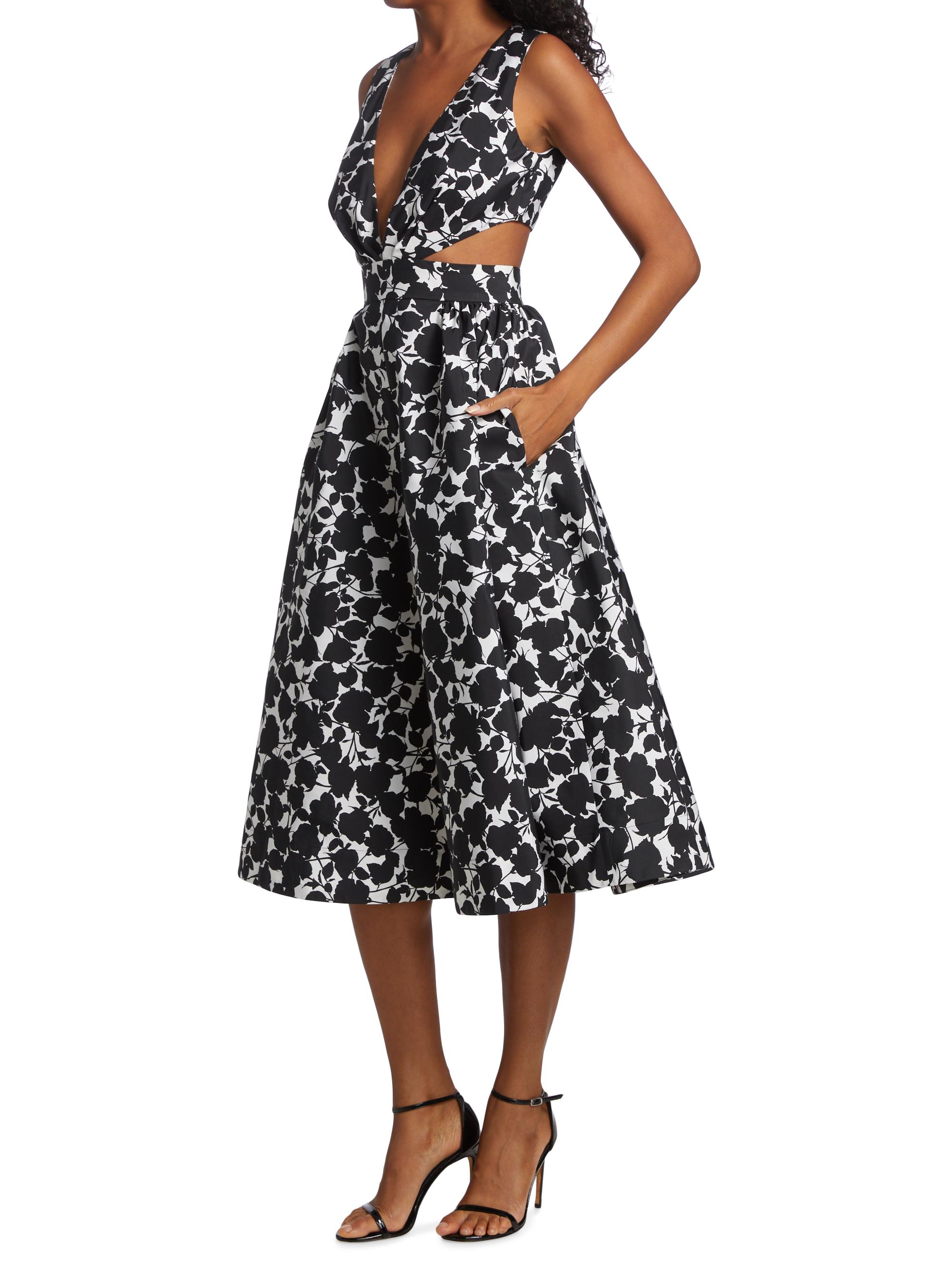 Michael Kors Collection Floral Cut-Out Fit-&-Flare Dress | Saks Fifth Avenue