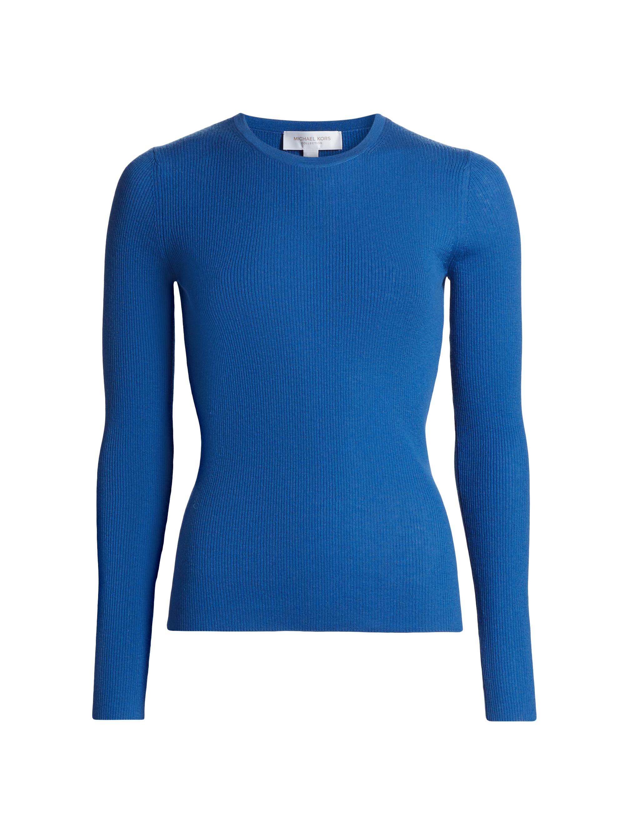 Michael Kors Collection Women's Hutton Ribbed Cashmere Sweater - Ocean