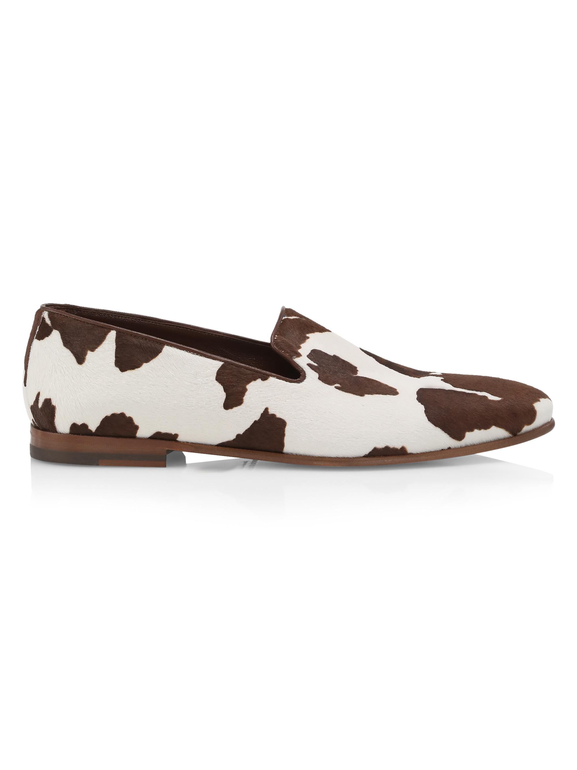 Manolo Blahnik Men's Mario Cow Print Loafers