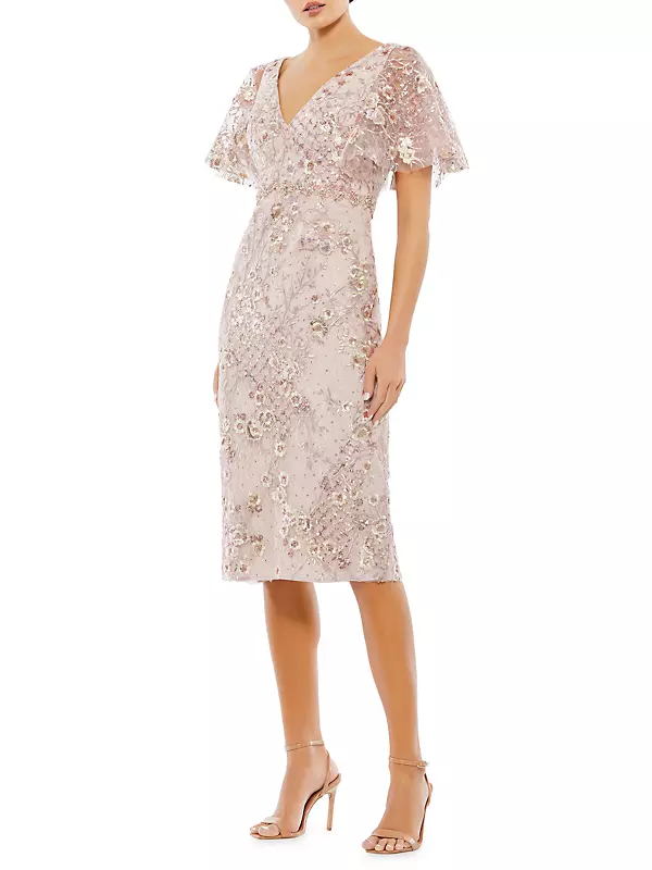Embellished Lace Midi-Dress