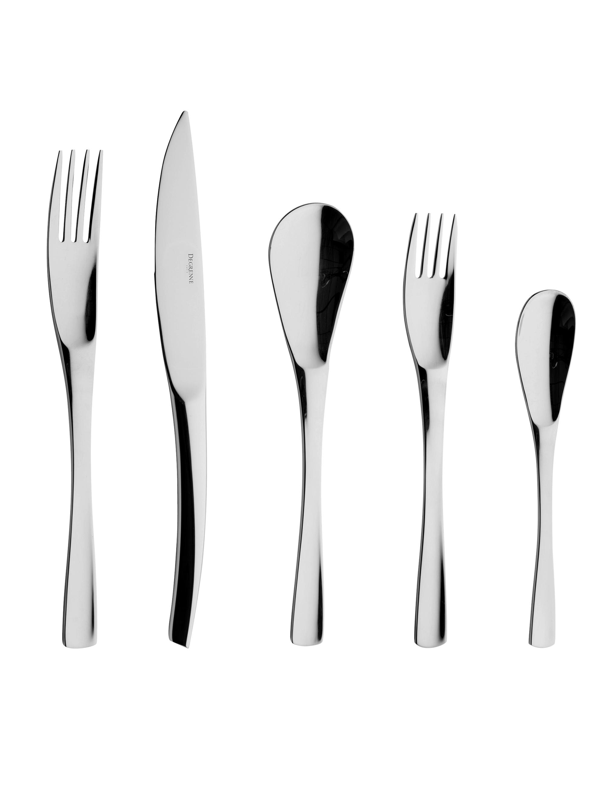 Degrenne Paris XY Mirror 5-Piece Flatware Set - Silver