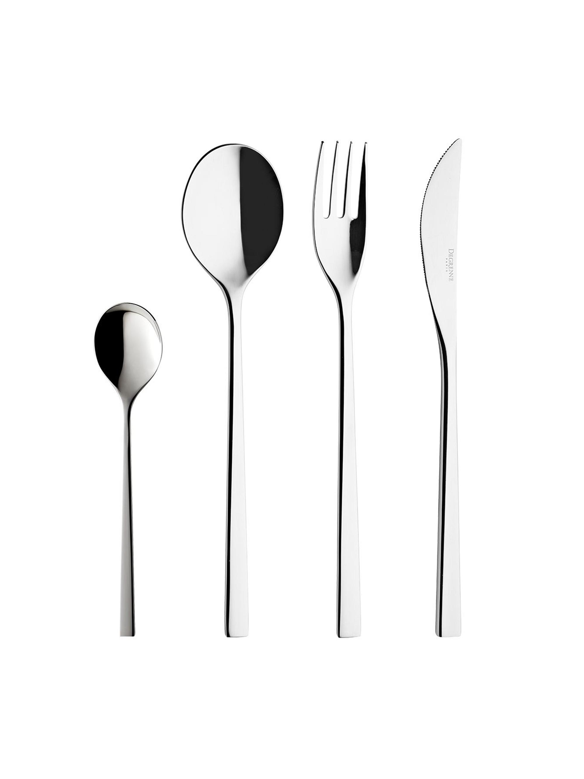 Degrenne Paris Fuse 24-Piece Stainless Steel Flatware Set - Silver