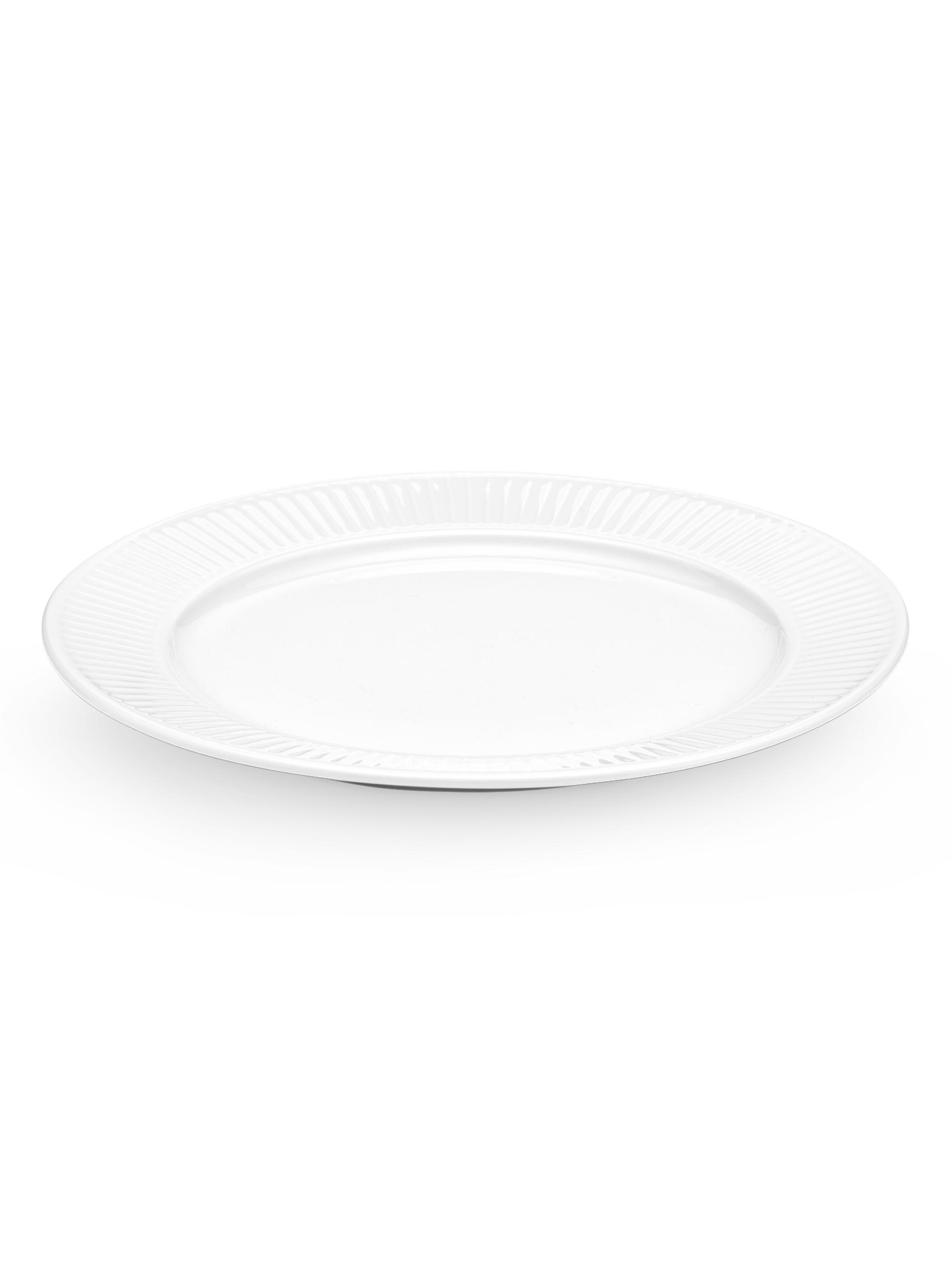 Pillivuyt Plisse Porcelain Dinner Plate 4-Piece Set - White