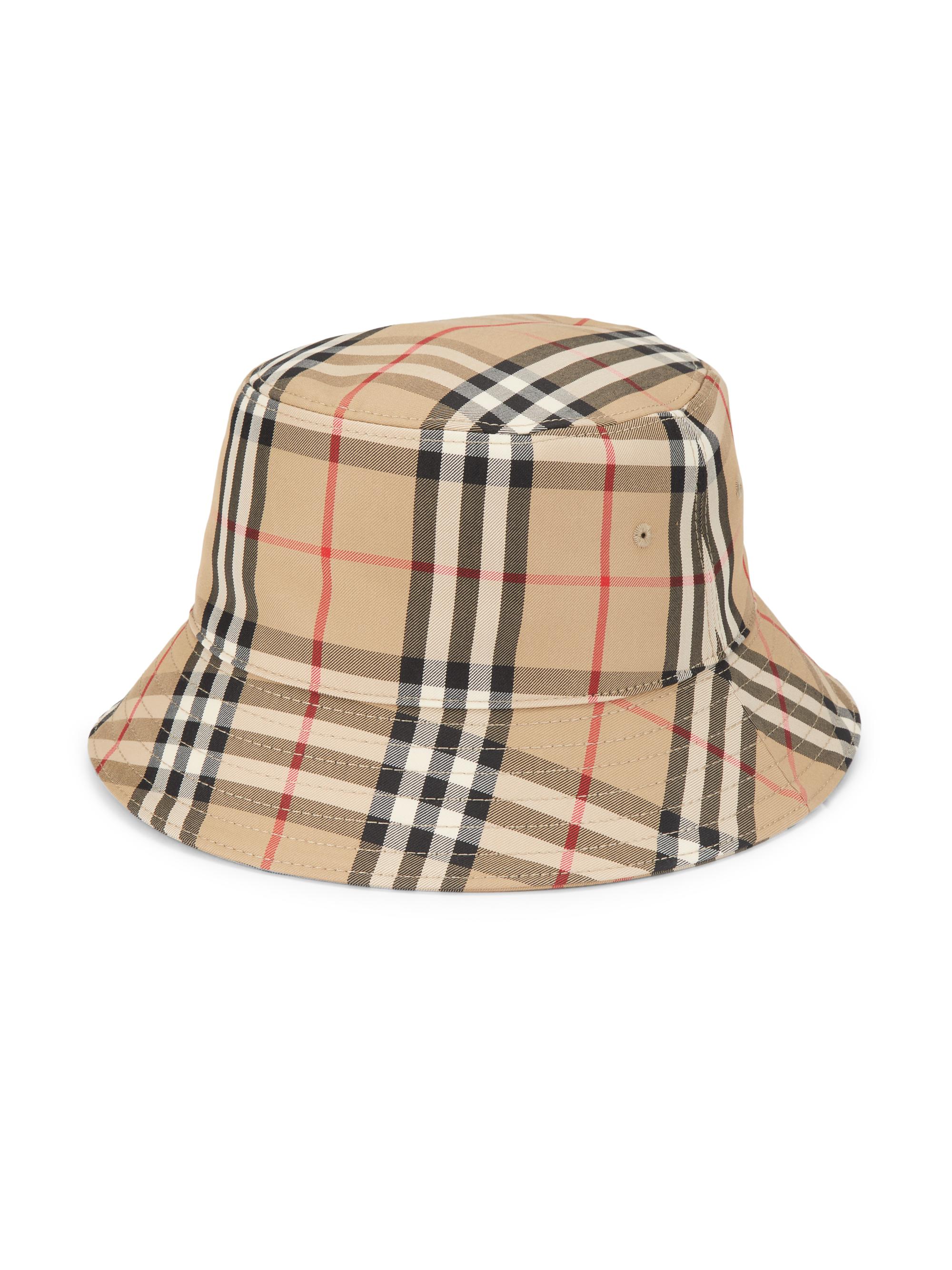 Burberry Men's Panel Archive Check Bucket Hat - Archive Beige