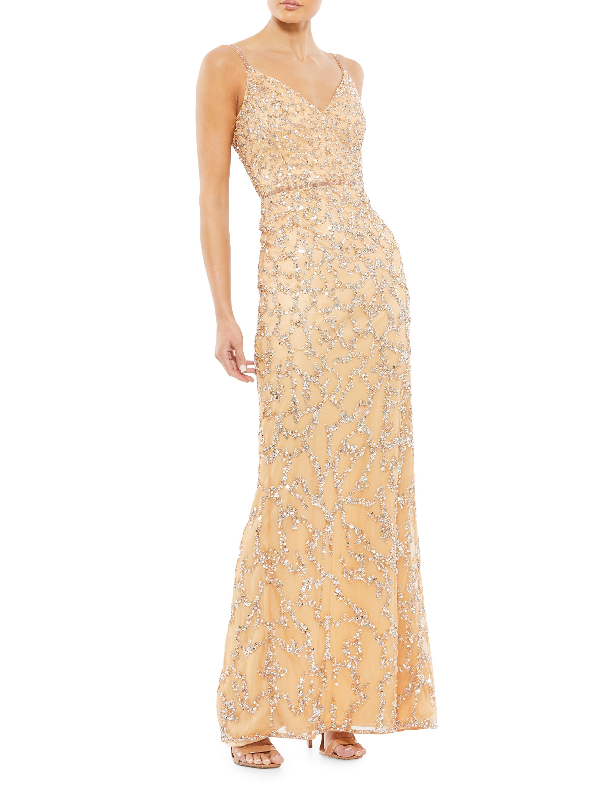 Mac Duggal Women's Bead & Sequin Body-Con Gown - Nude