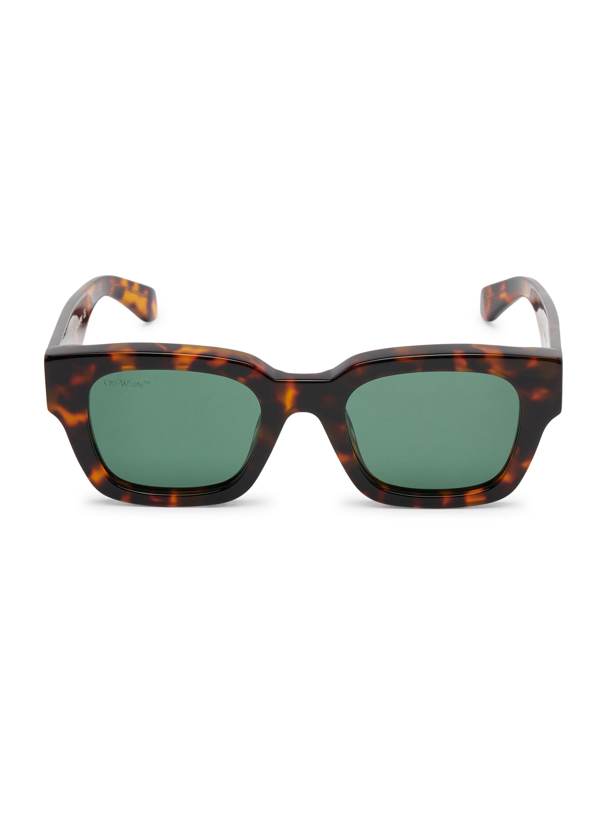 Off-White Men's Zurich 147MM Square Sunglasses - Havana Dark Green
