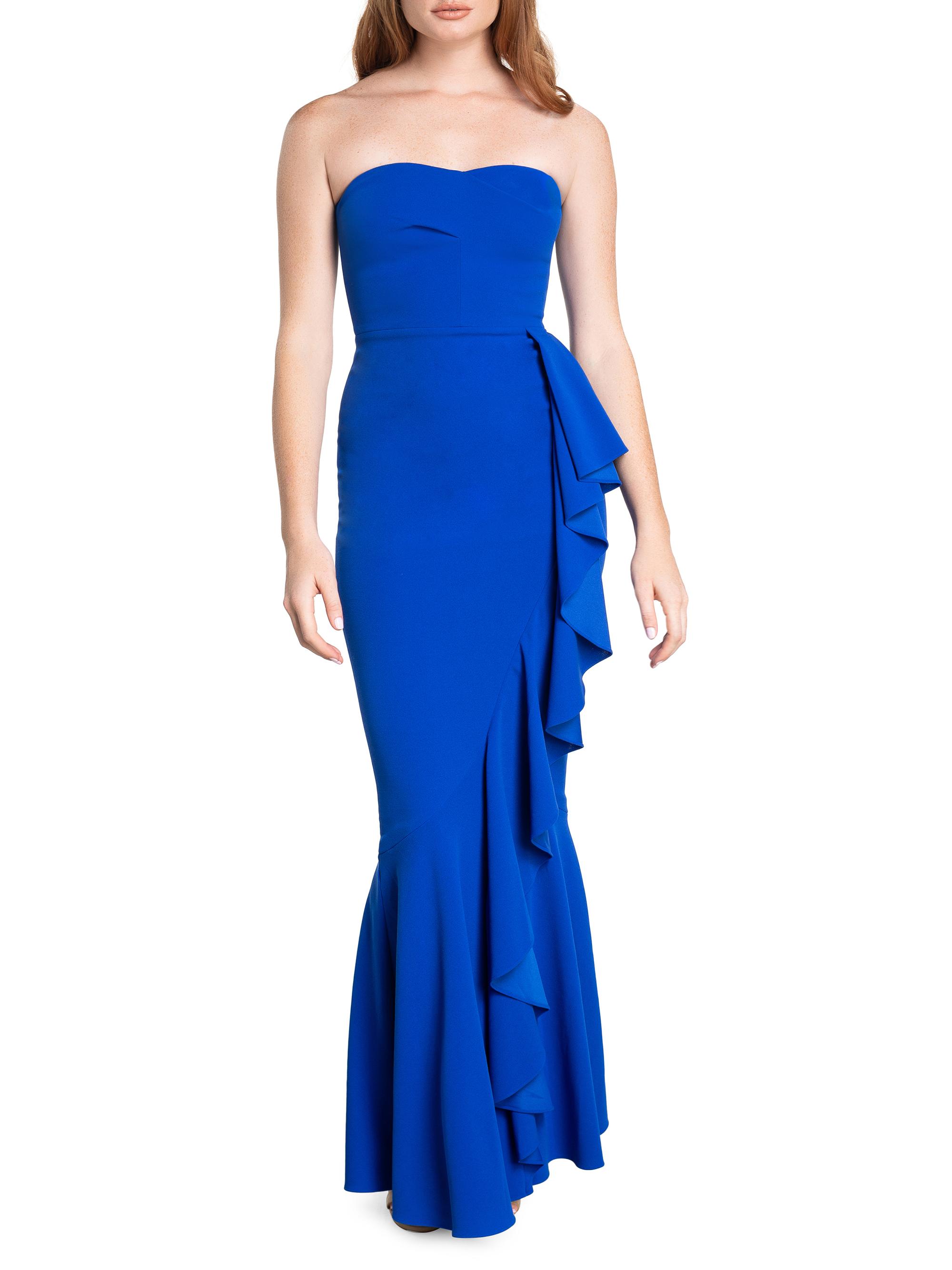 Dress The Population Women's Paris Ruffle Gown - MIDNIGHT PLUM - Size XXL