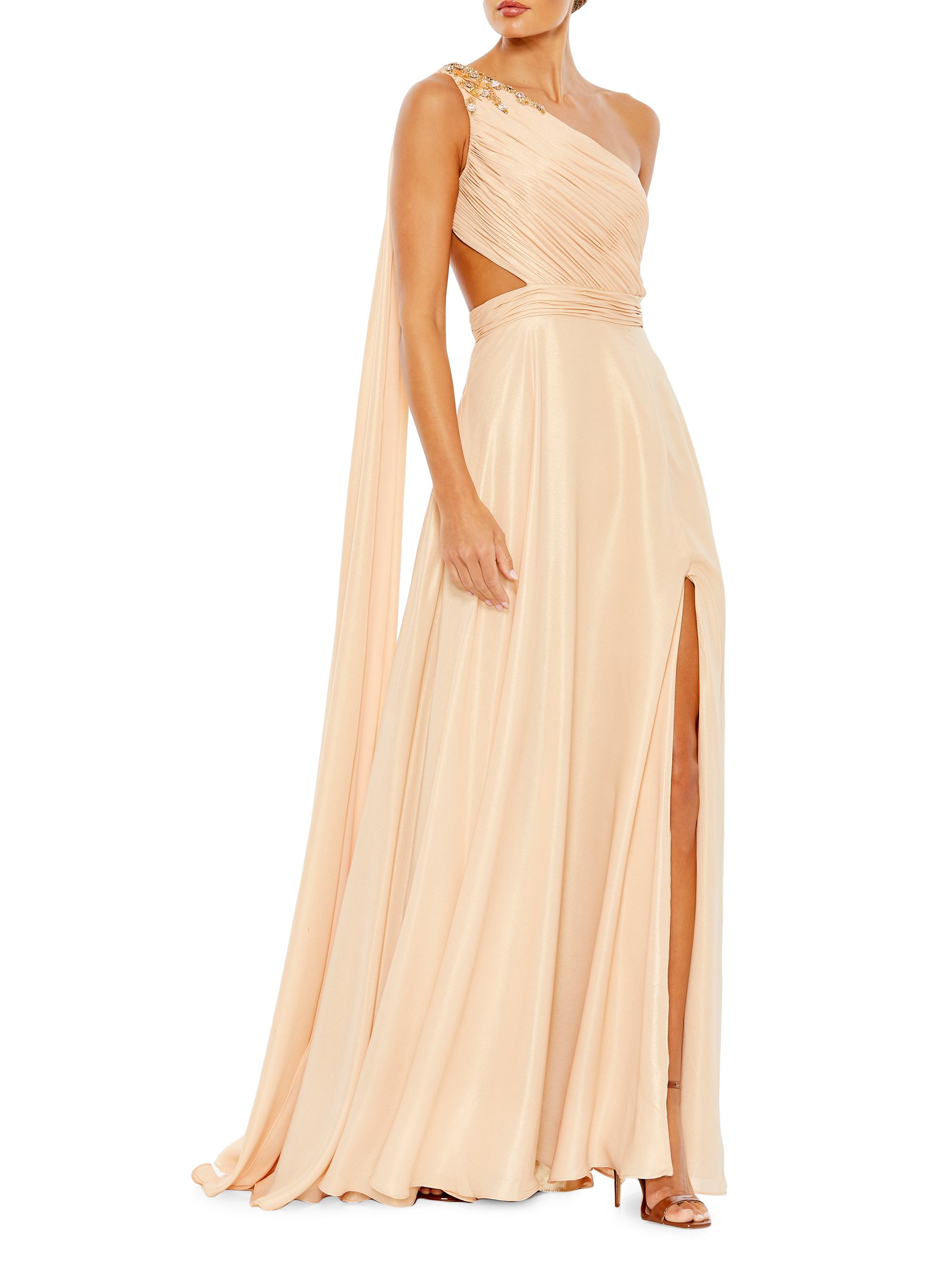 Mac Duggal Women's Ieena Embellished One-Shoulder Gown - Gold Nude