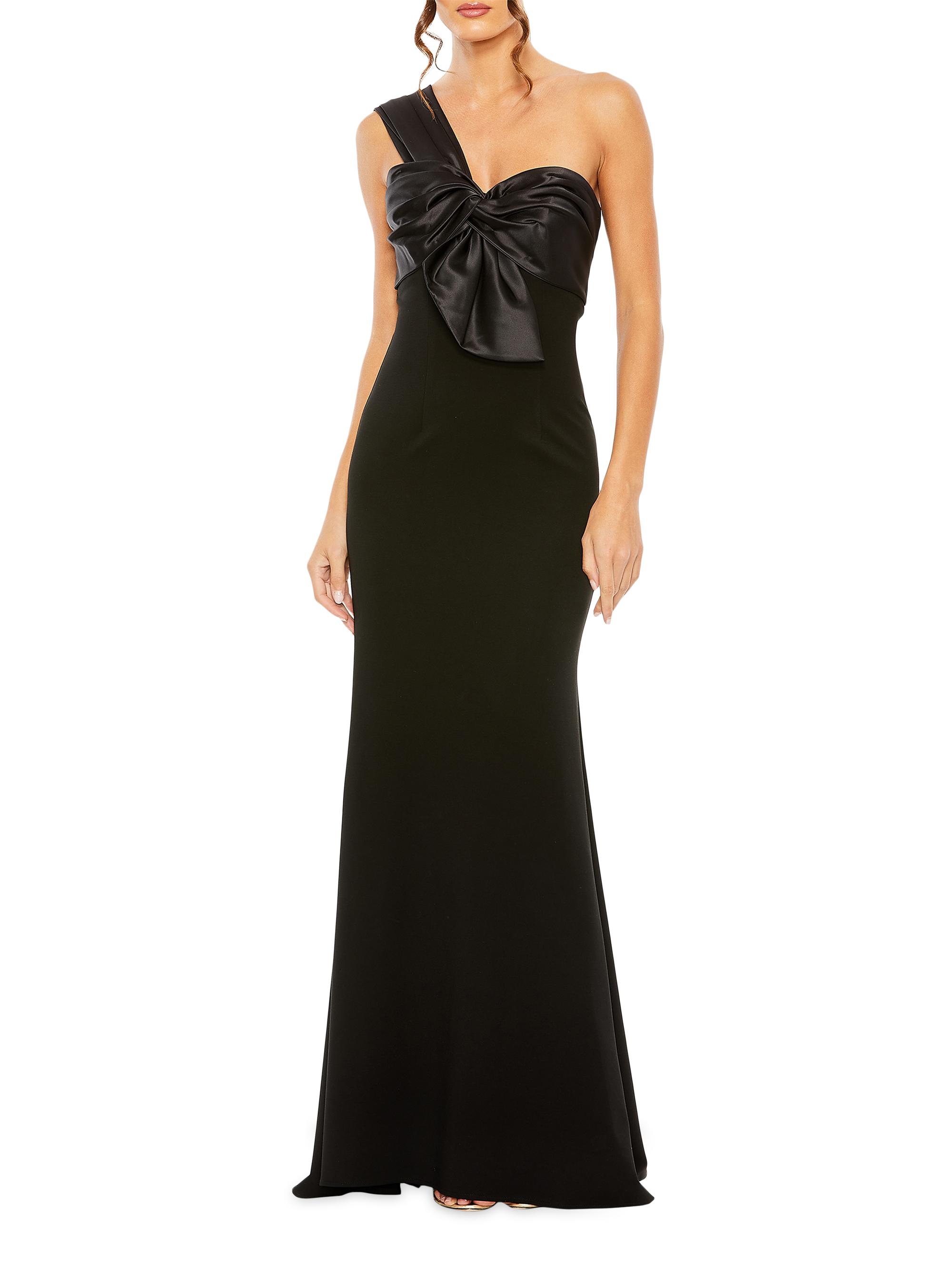 Mac Duggal Women's Half-Bow Bodice Trumpet Gown - Black