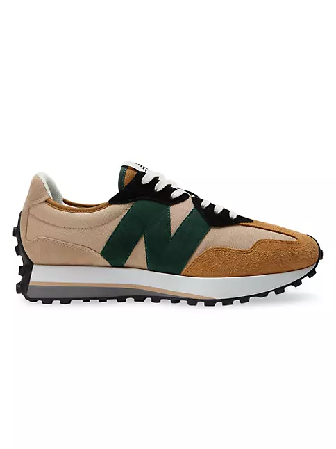 Shop New Balance 327 Contrast Logo Suede & Mesh Running Sneakers