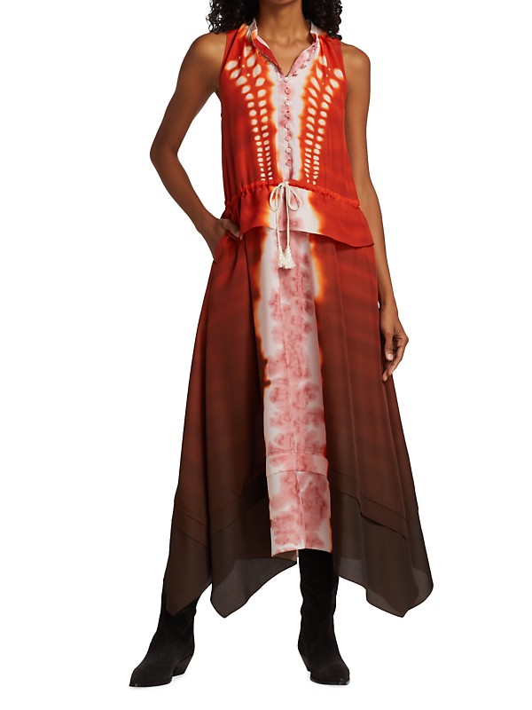 Shop Altuzarra Penelope Dyed Gradient Asymmetric Midi-Dress Shop Altuzarra Penelope Dyed Gradient Asymmetric Midi-Dress