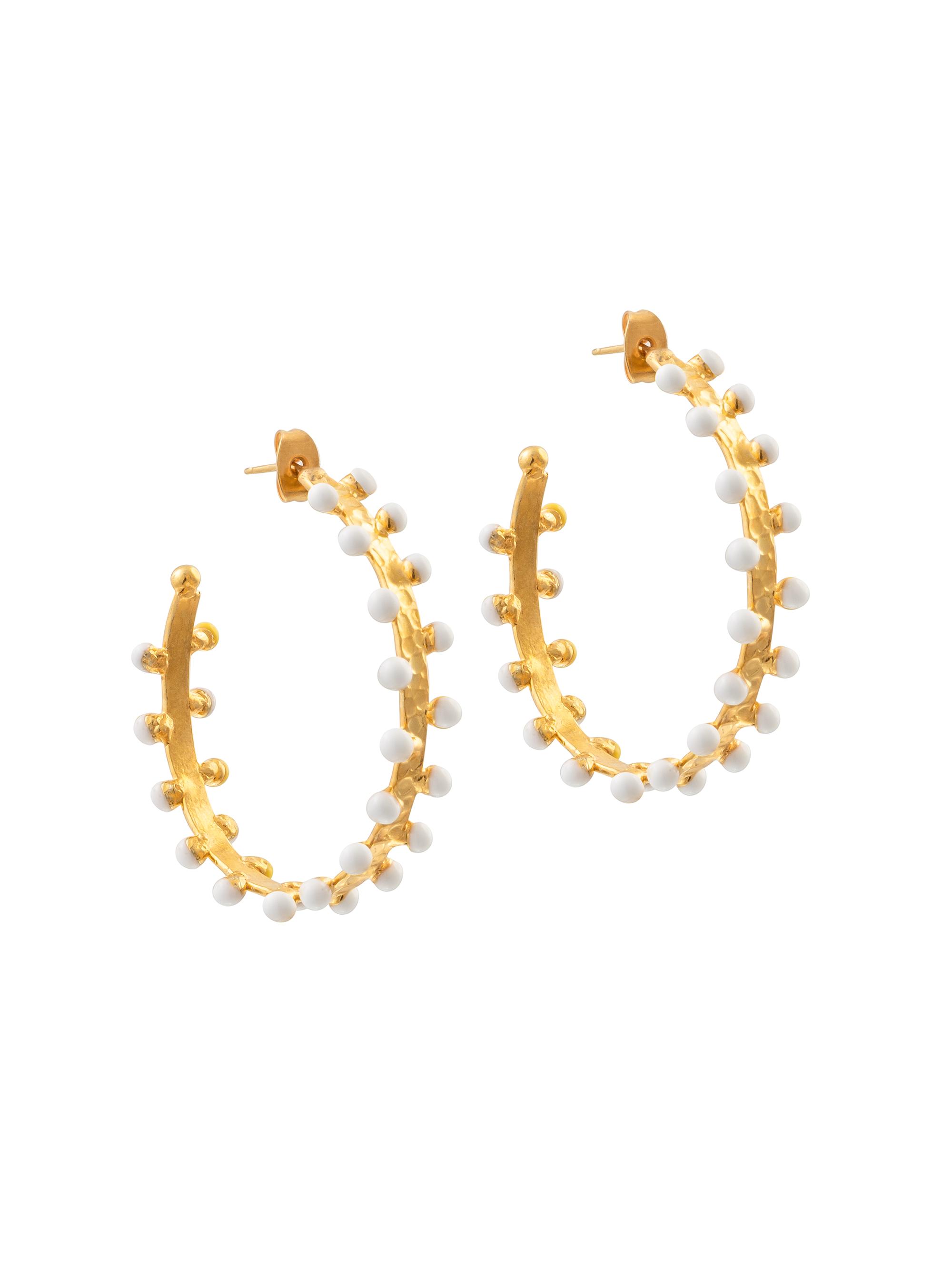 Sylvia Toledano Women's Tutti Frutti Boucles Gipsy 22K-Gold-Plated & Enamel Hoops - Yellow Gold