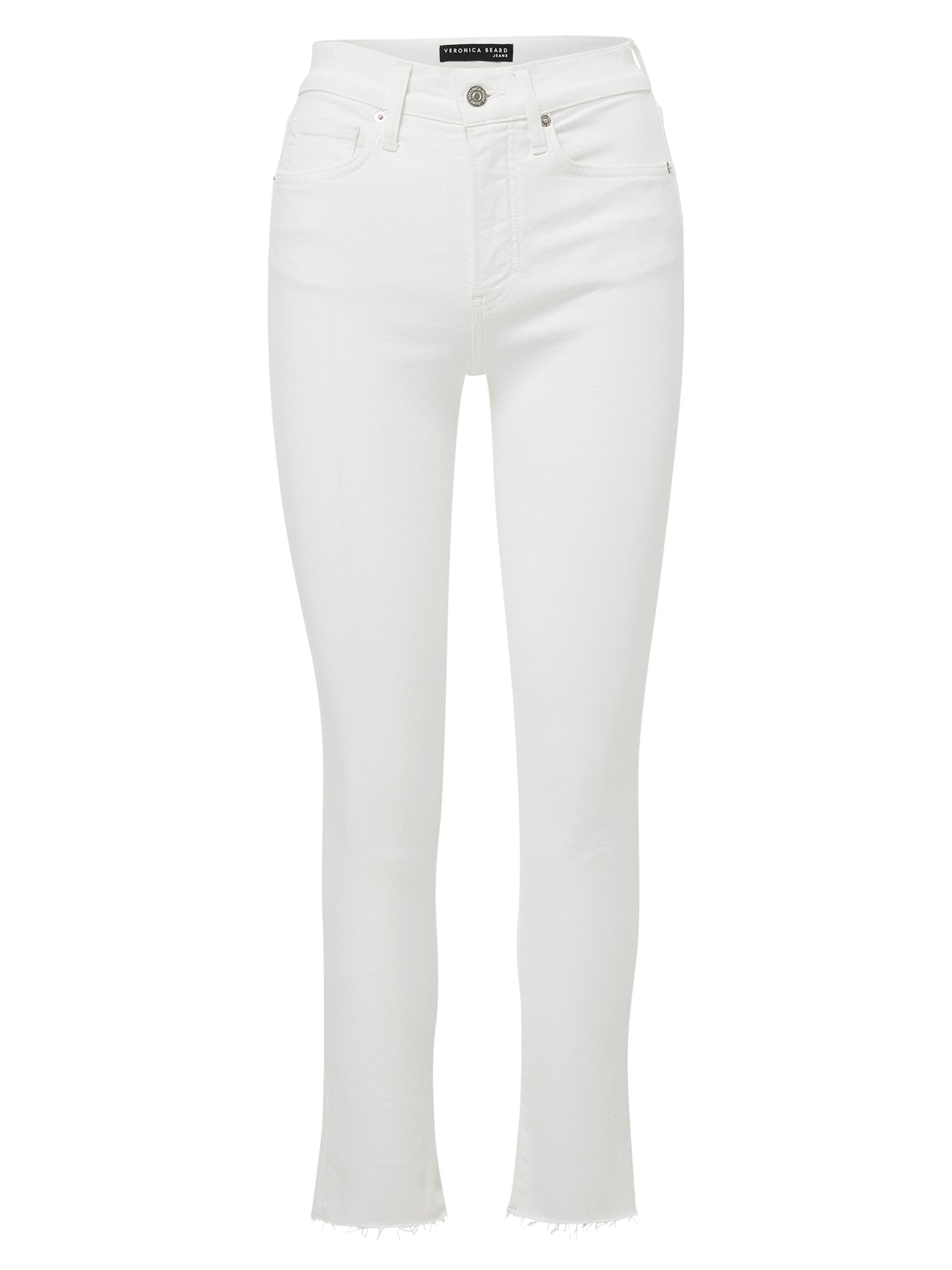 Veronica Beard Women's Carly Kick Flare Cropped Jeans - White