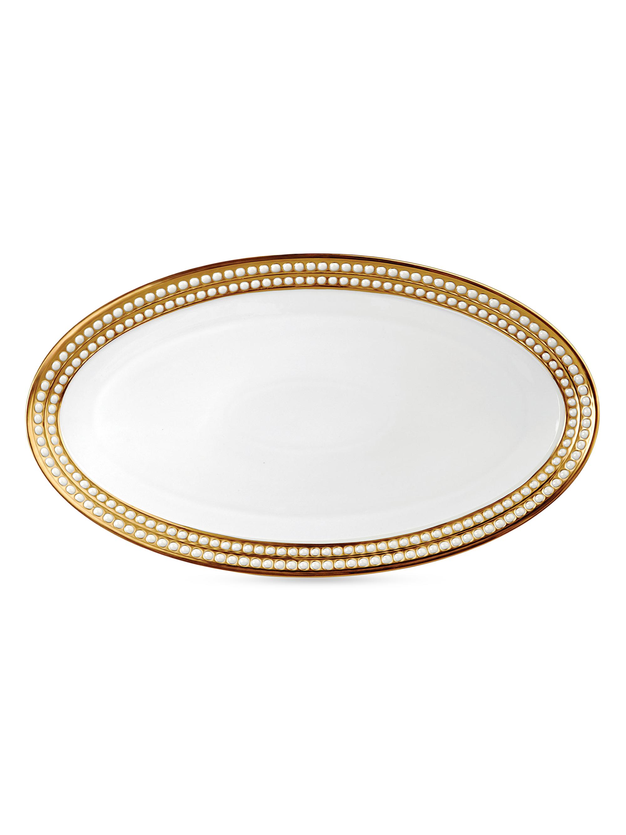 L'Objet Perlée Oval Platter - Gold