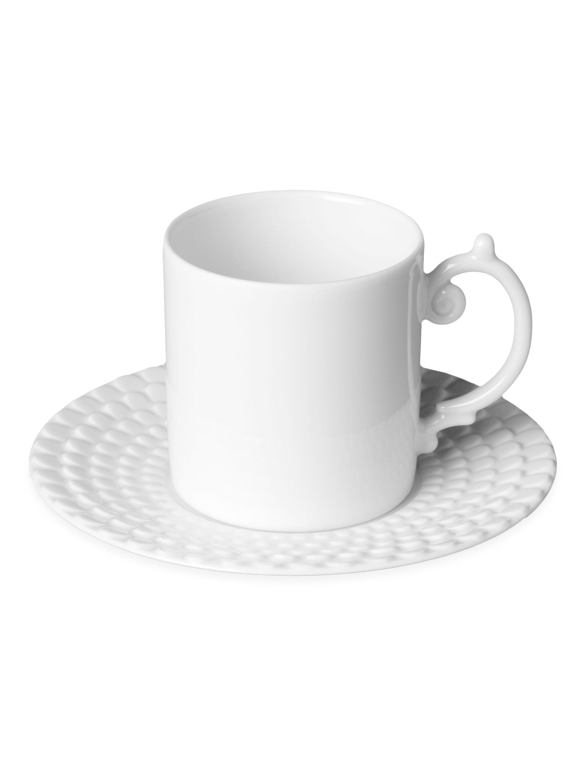 L'Objet Aegean Espresso Cup + Saucer - White
