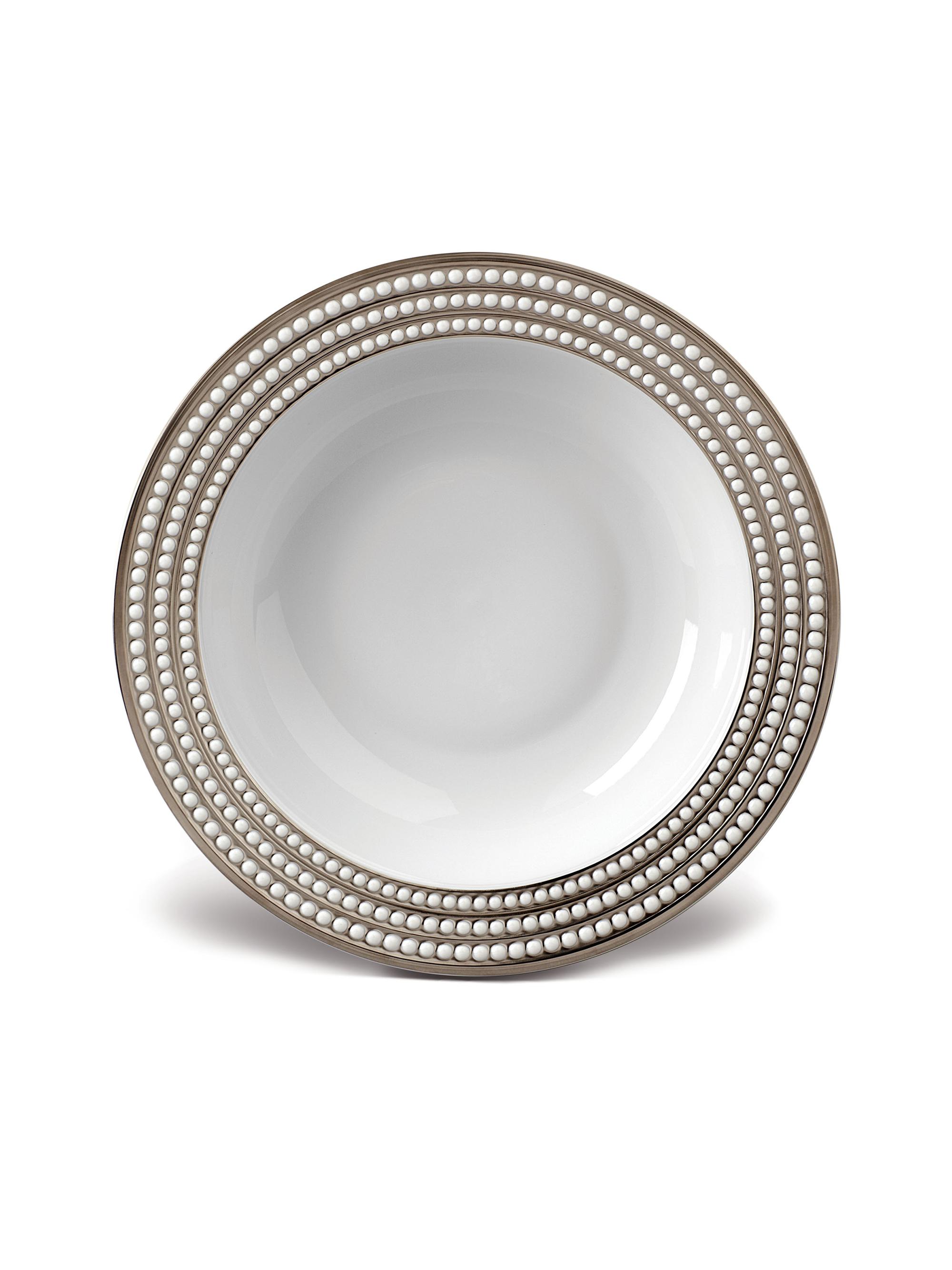 L'Objet Perlée Rimmed Serving Bowl - Platinum