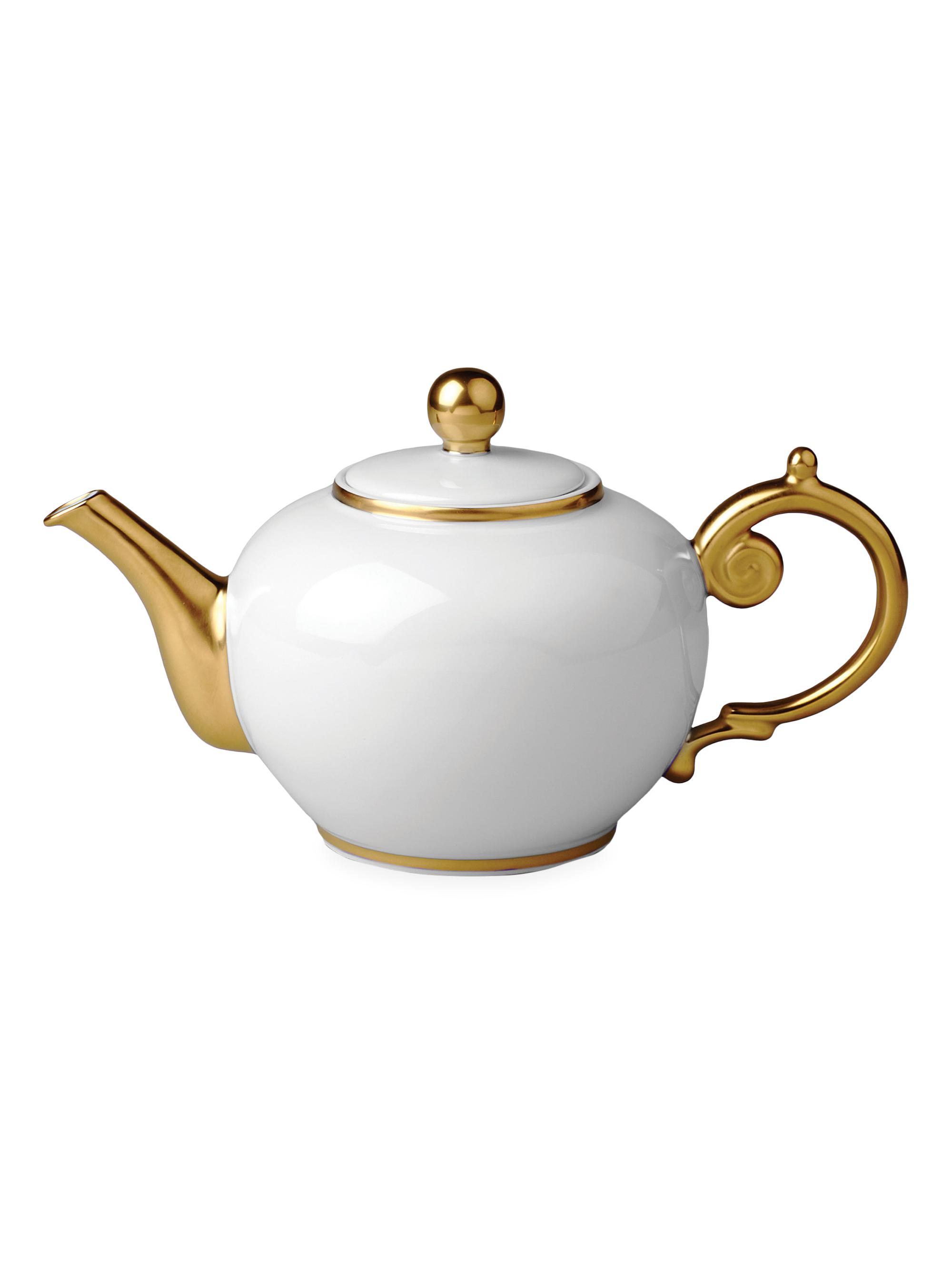 L'Objet Aegean Porcelain Teapot - Gold