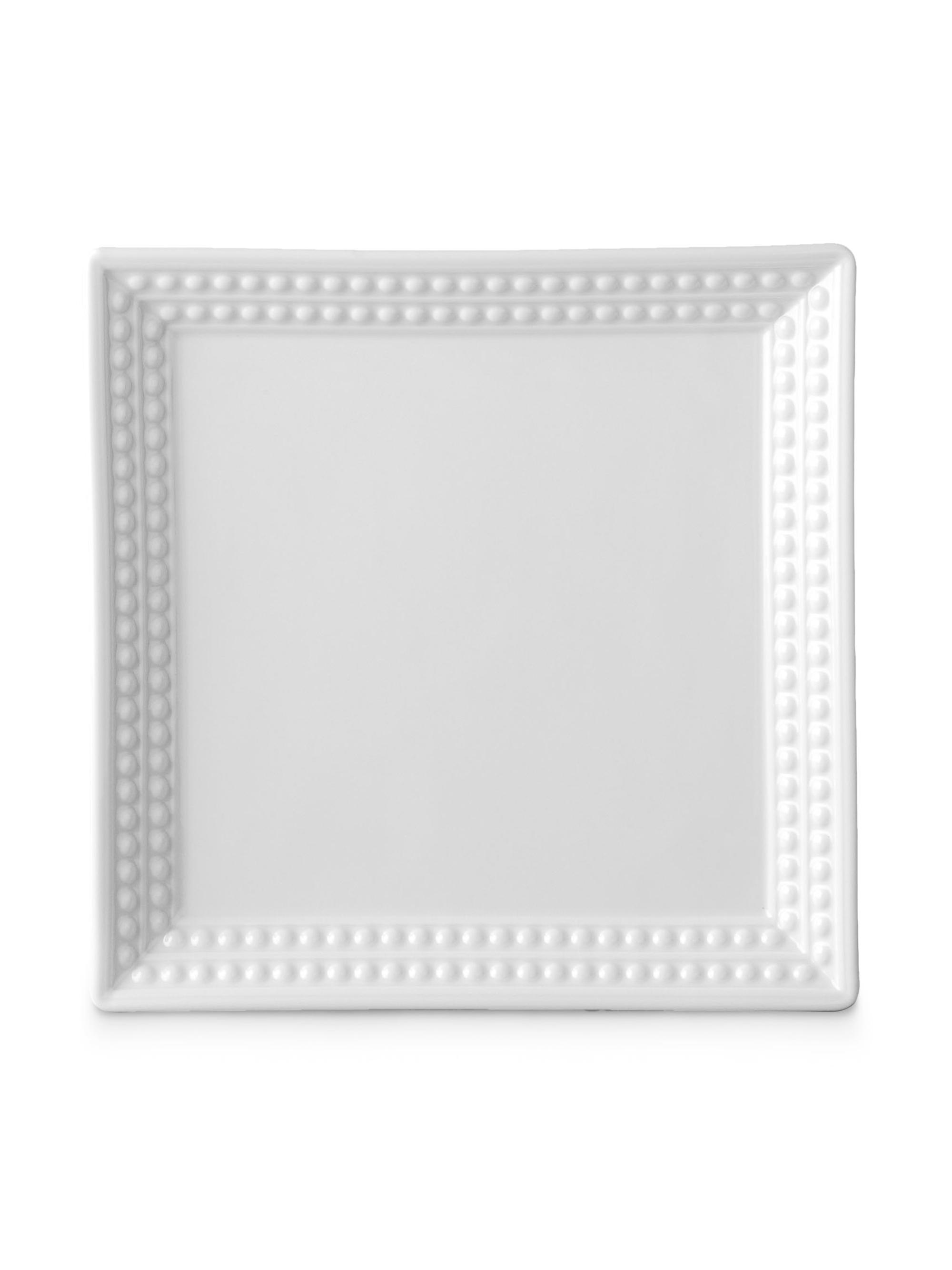 L'Objet Perlée Square Tray - White