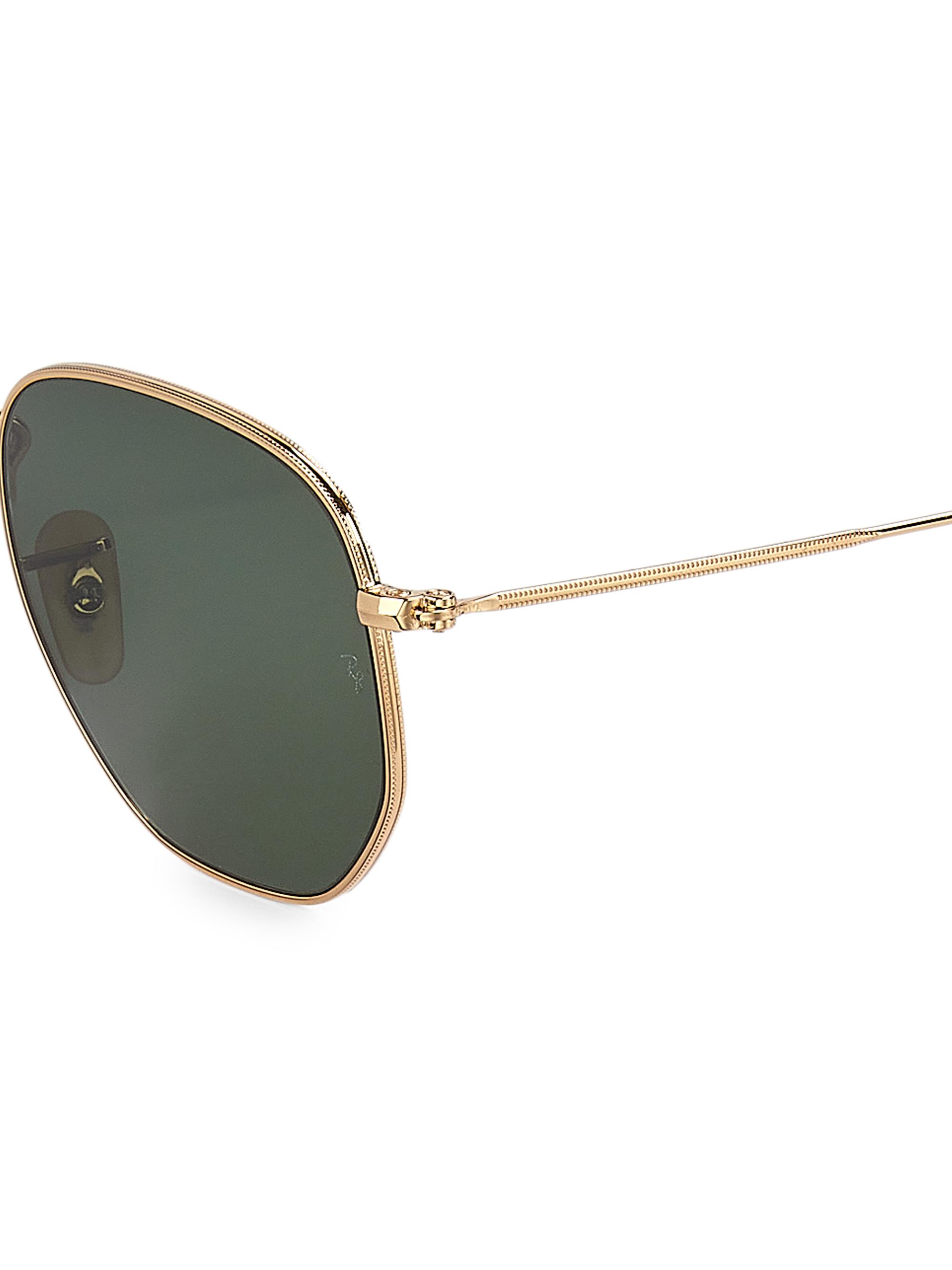 Ray-Ban Men's RB3548N 47.5MM Round Sunglasses - Solid Gold Greenno | Thumbnail 3