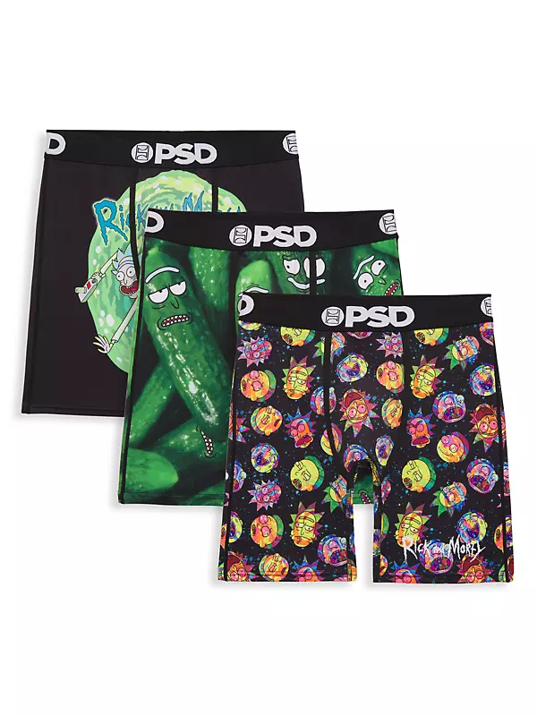 PSD Rick And Morty Pickle 3 Pack TV Show Athletic Men's Boxer