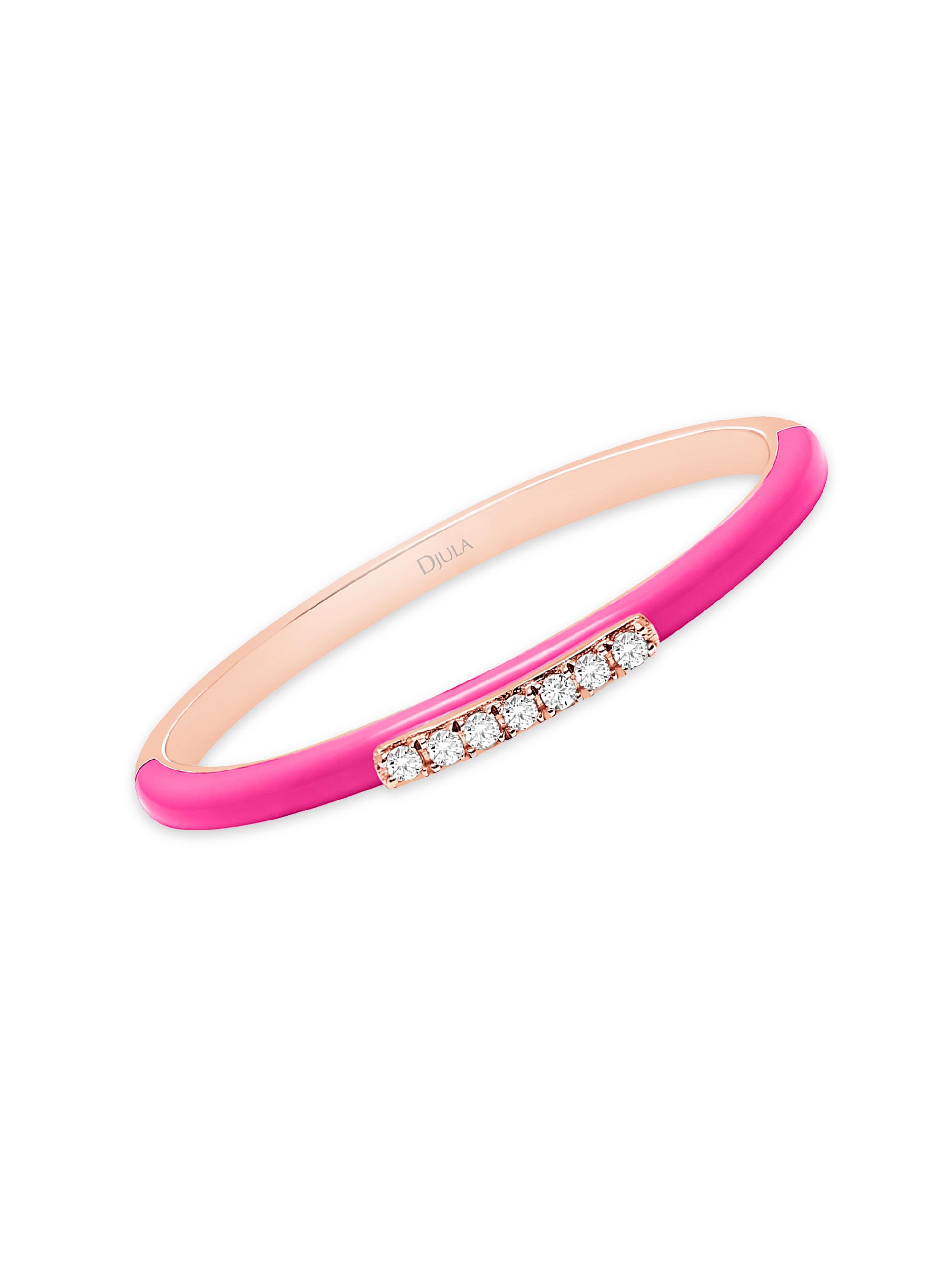 Djula Women's Marbella 14K Pink Gold, Pink Enamel & Diamond Ring - Pink Gold