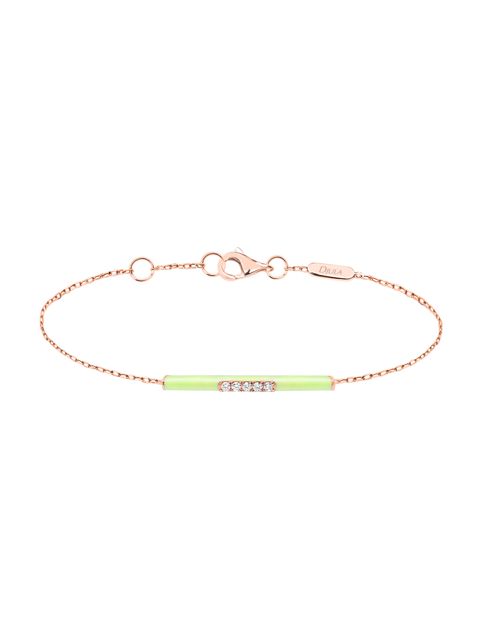 Djula Women's Marbella 14K Rose Gold, Yellow Enamel, & Diamond Bracelet - Pink Gold