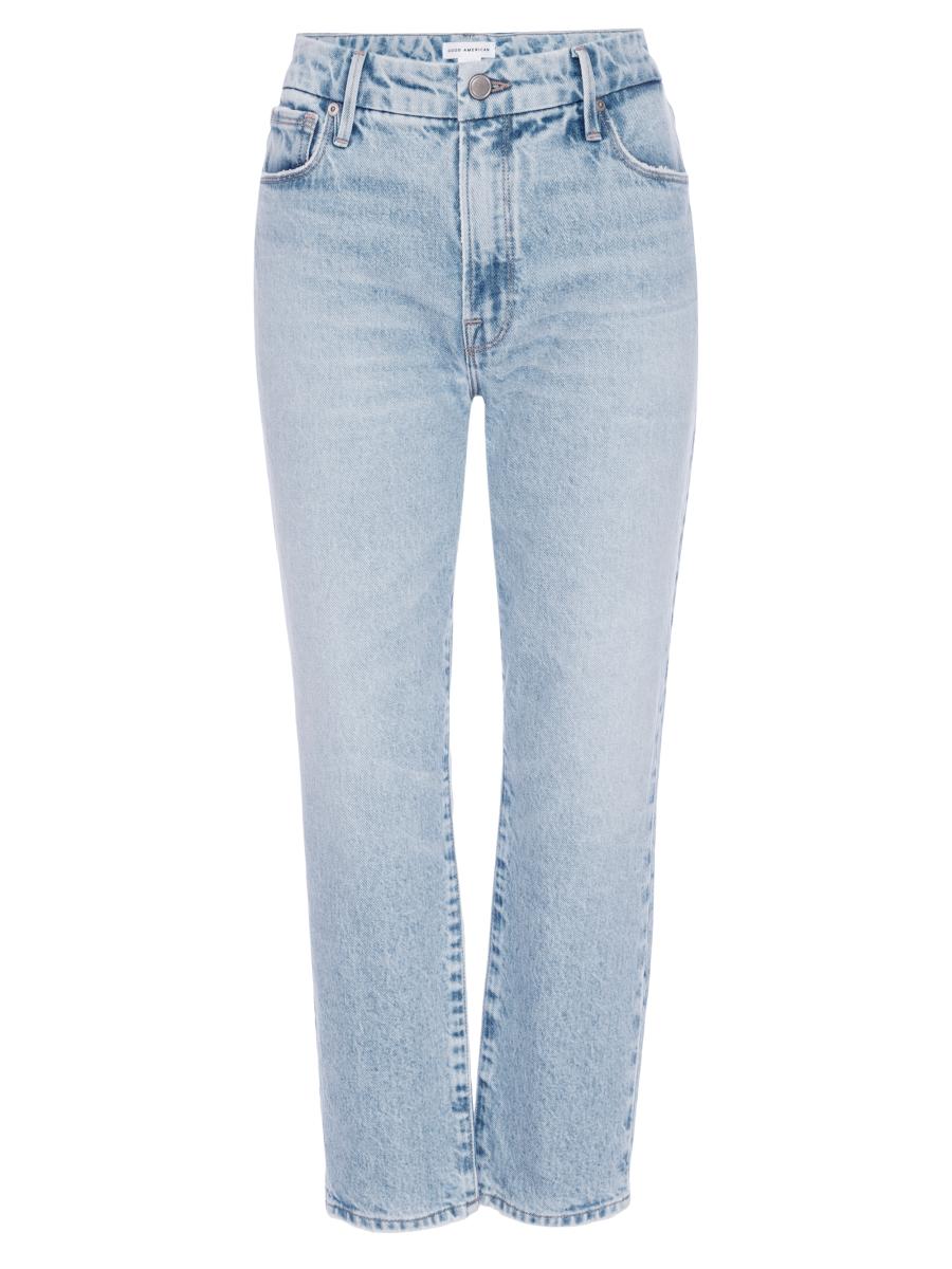 Good American Good Girlfriend High-Rise Straight-Leg Jeans