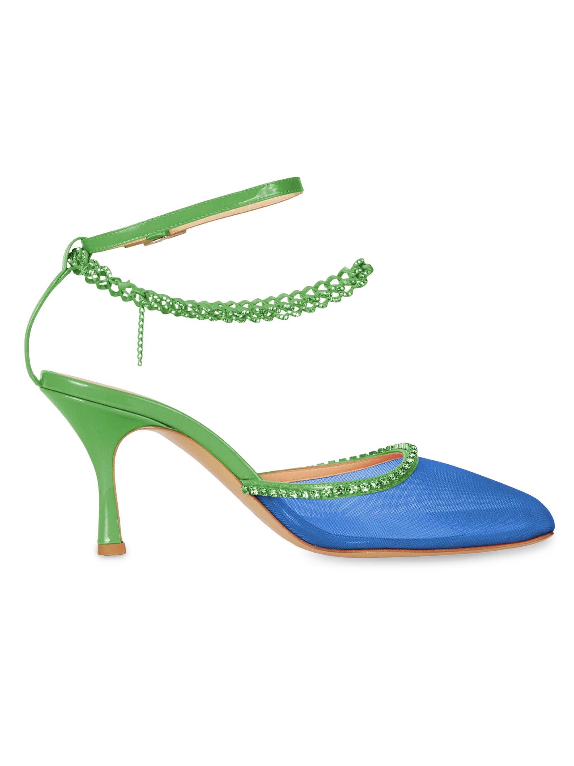 Nalebe Women's Stellar Crystal-Embellished Ankle-Strap Pumps - Green Blue