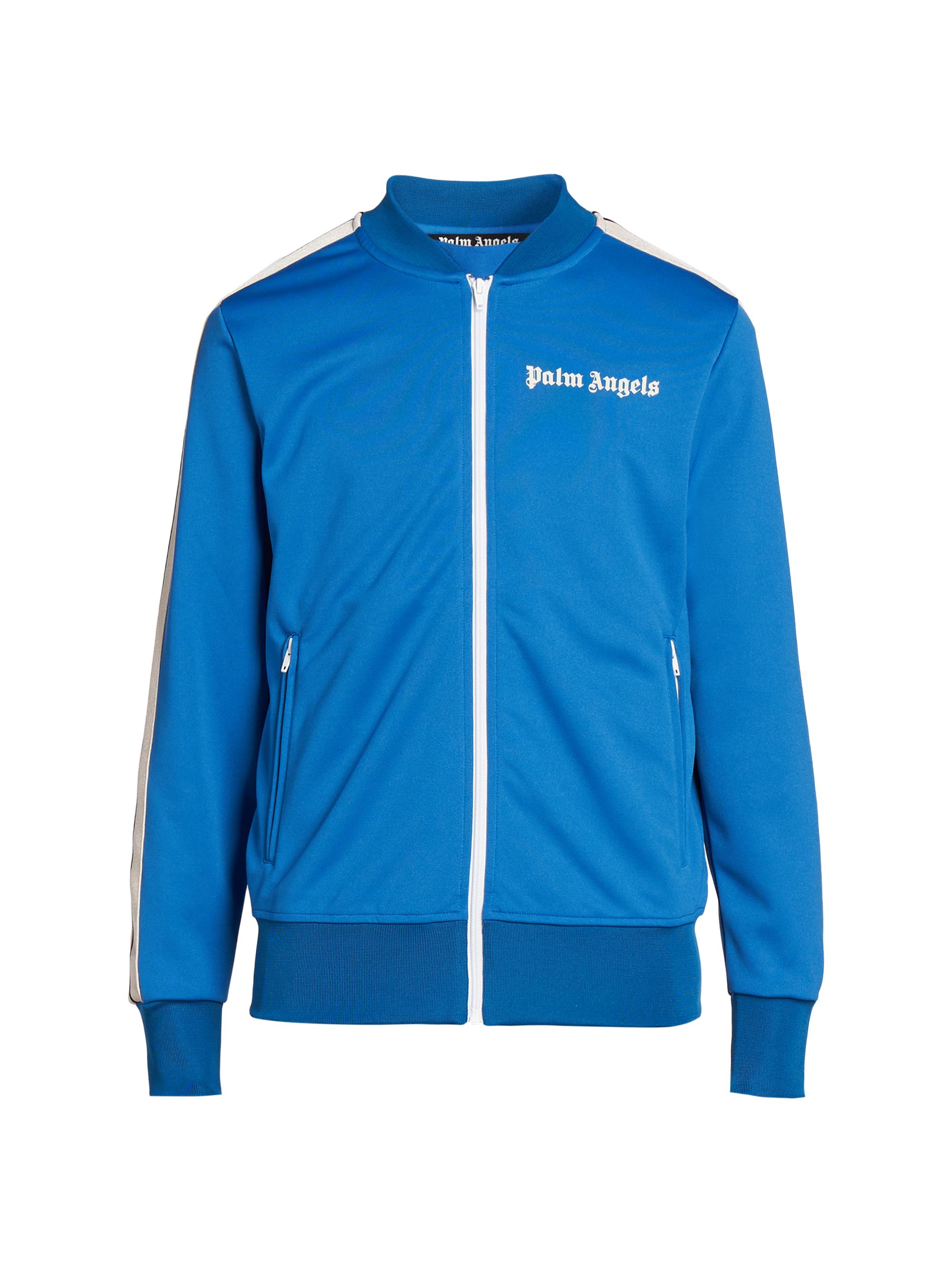 Palm Angels Men's Bomber Logo Track Jacket - Blue Off White