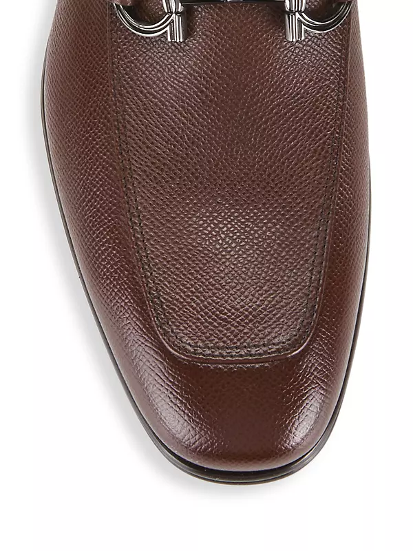 New Auth Salvatore Ferragamo Scarlet Men Black Leather Loafers Shoes 8 $795