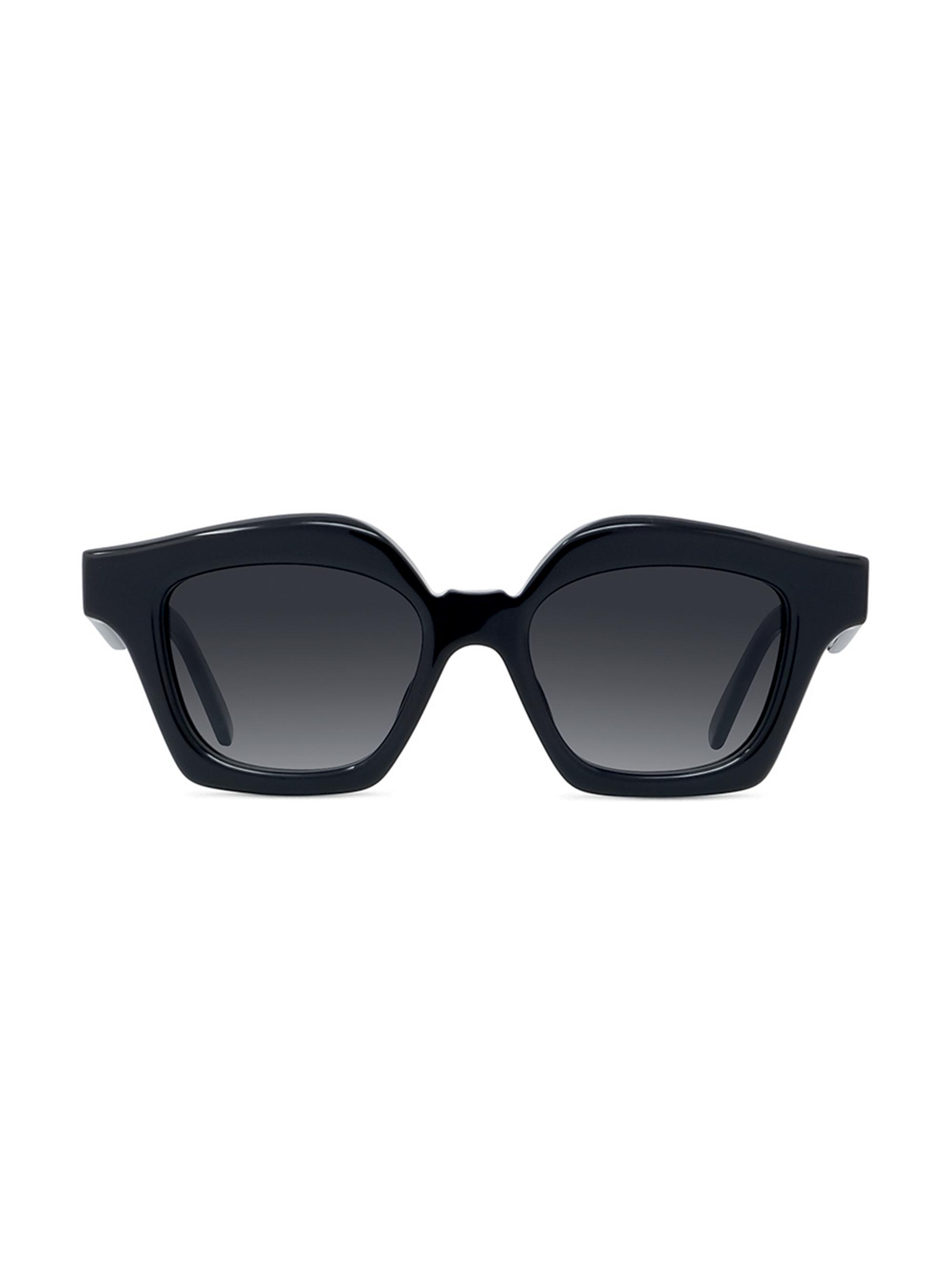 LOEWE Women's 49MM Square Sunglasses - Shiny Black Gradient Smoke