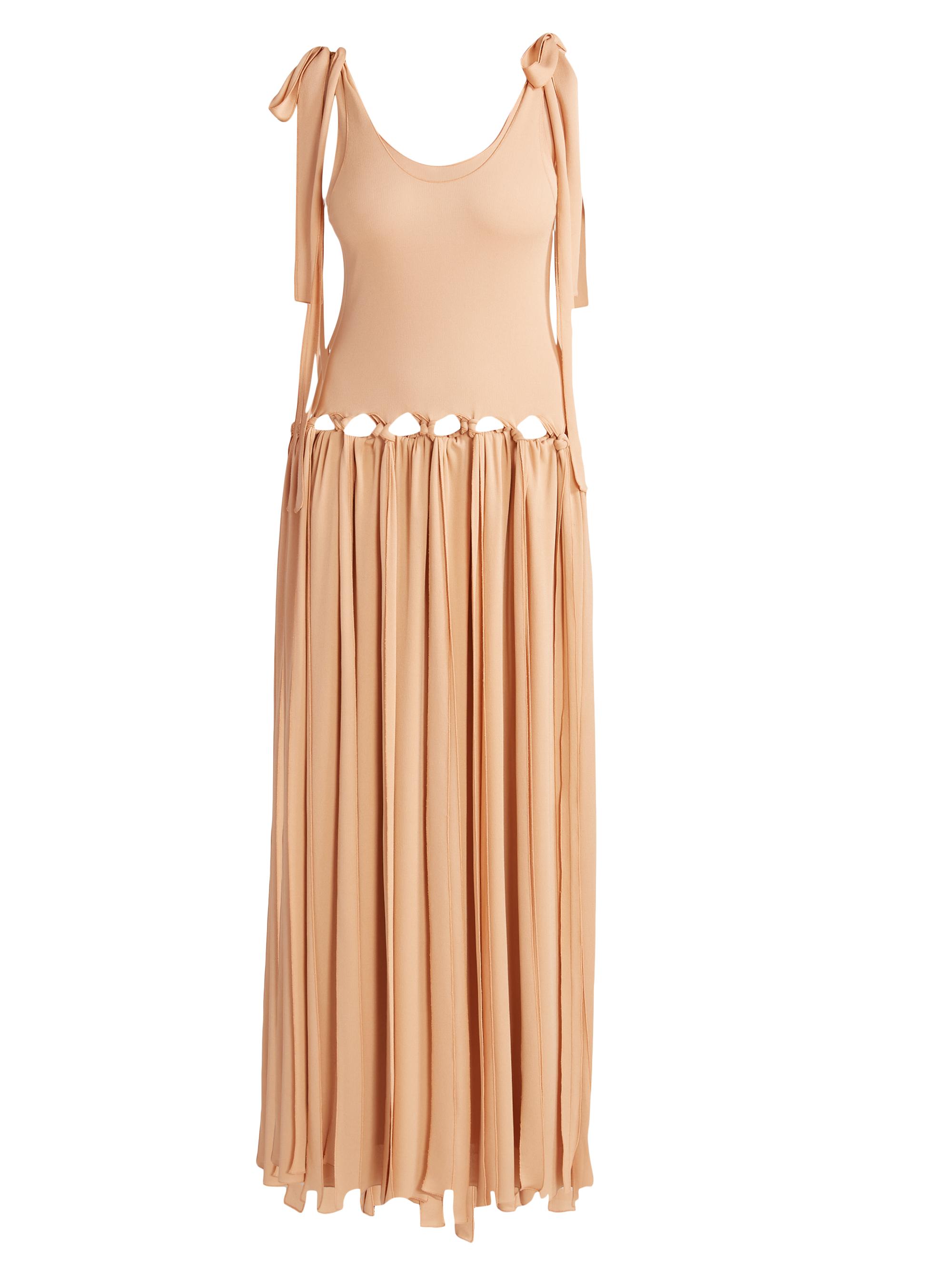 Chloé Women's Sleeveless Fringe Maxi Dress - Smoked Ochre