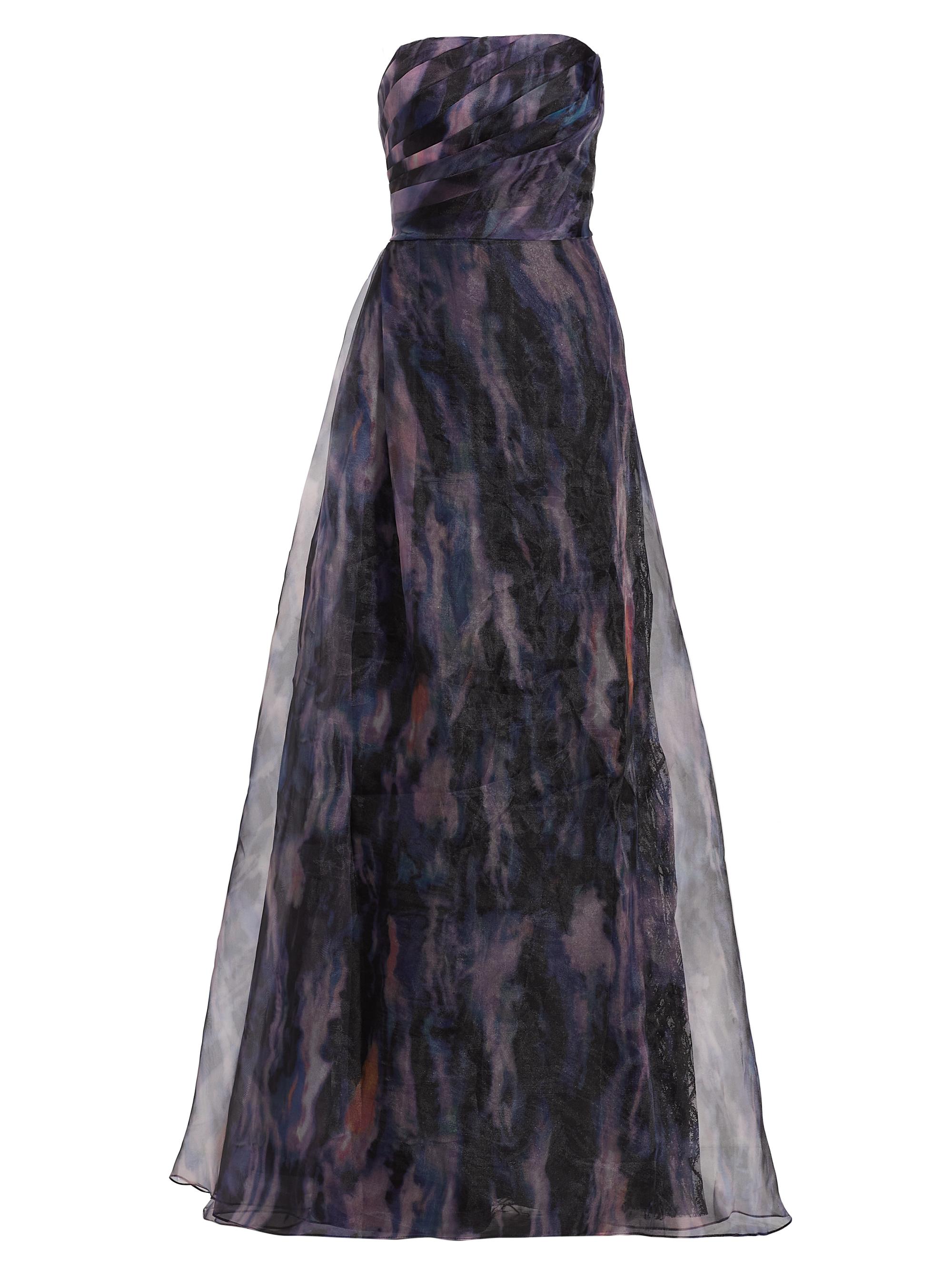 Rene Ruiz Collection Women's Printed Organza Strapless Gown - Black Multi