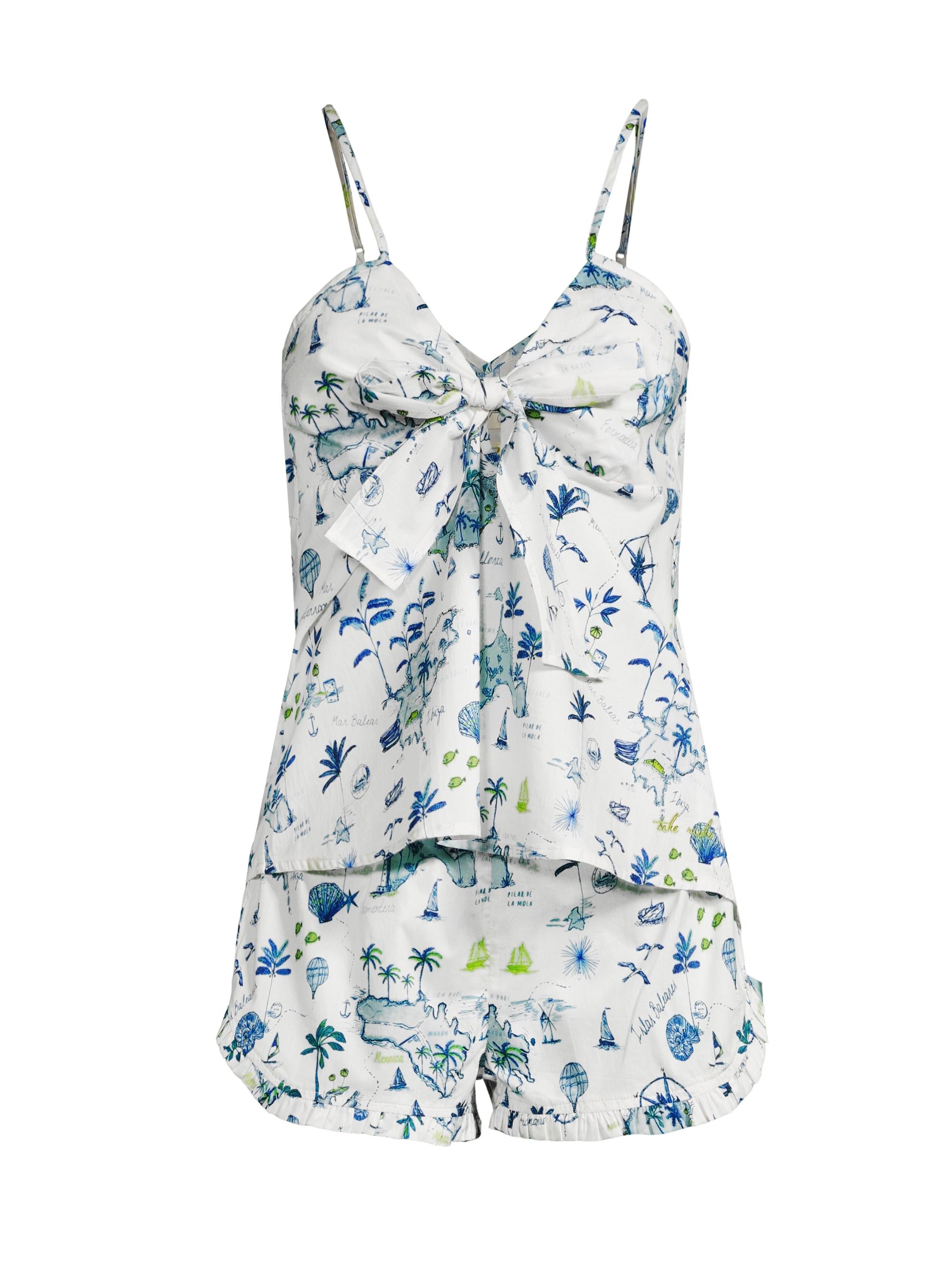 The Lazy Poet Women's Somewhere Beyond The Sea Rosie 2-Piece Pajama Set - Islas Baleares Ecru