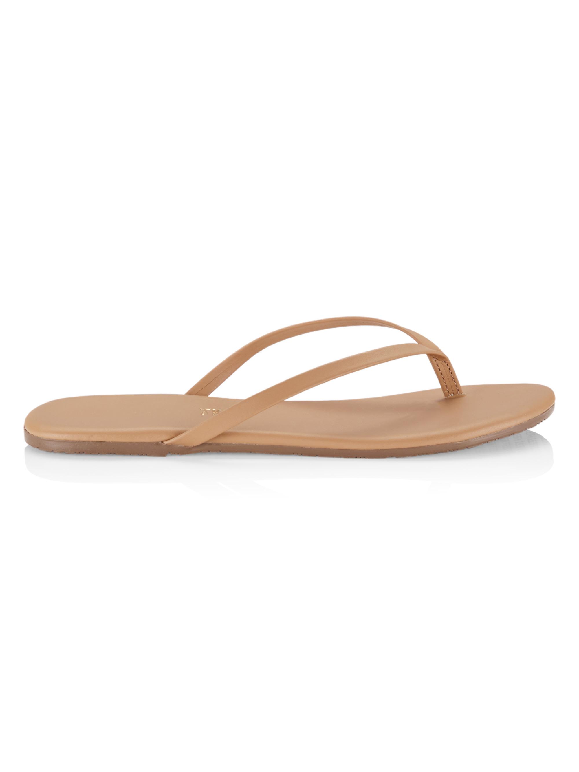 Tkees Women's Foundations Matte Leather Flip Flops - Coco Butter