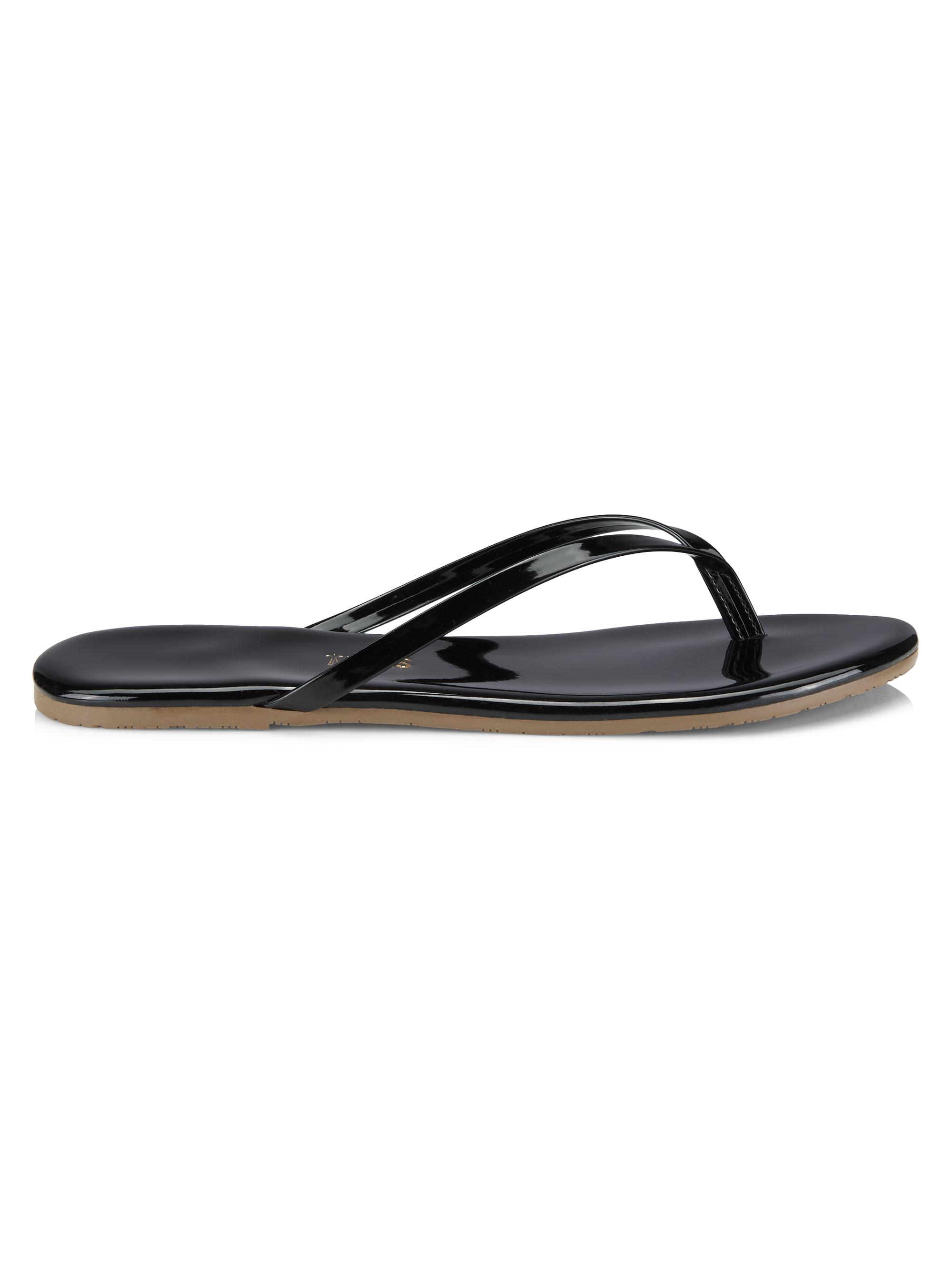 Tkees Women's Foundations Gloss Patent Leather Flip Flops - Licorice