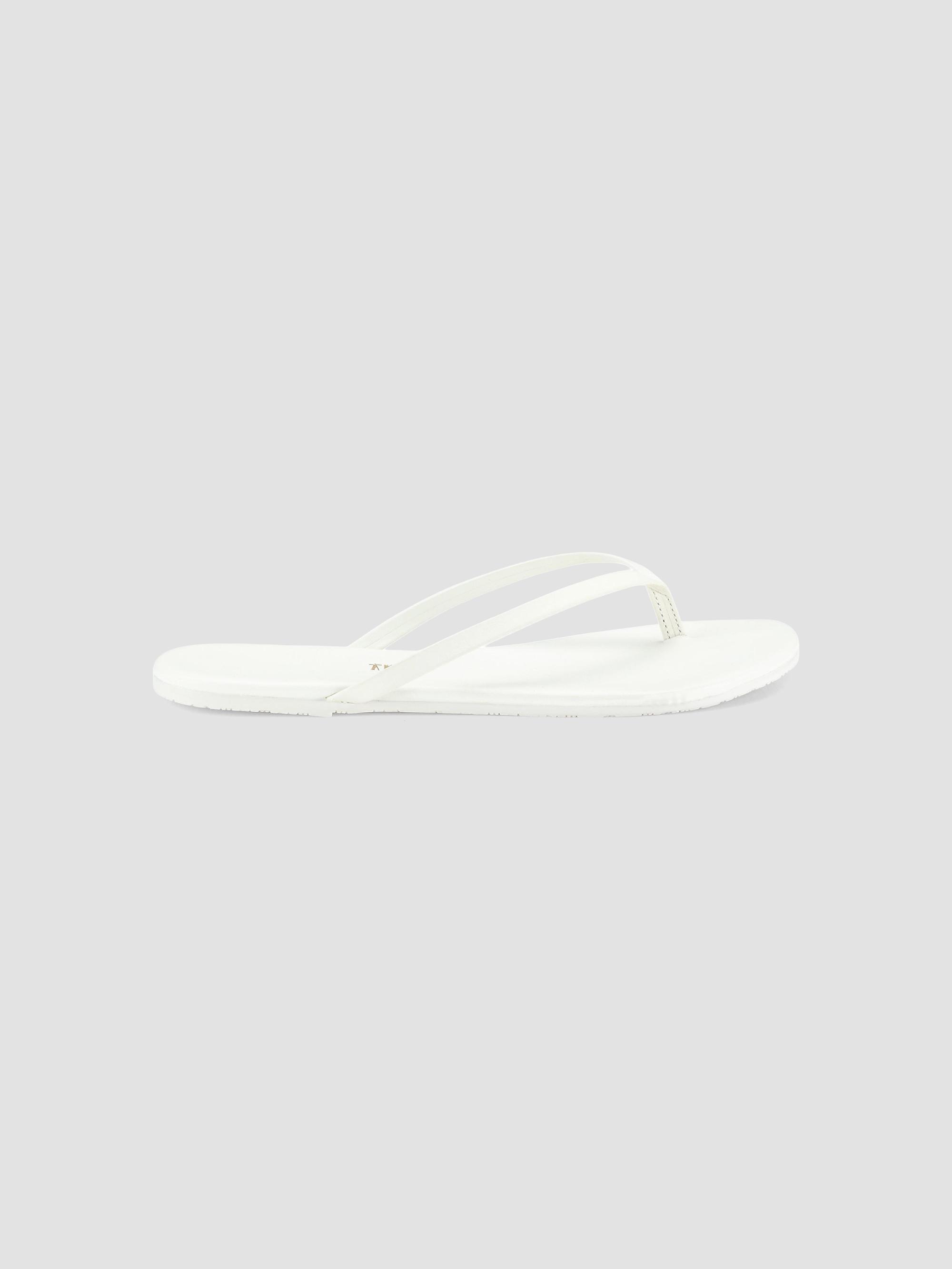 Tkees Women's Solids Leather Flip Flops - White | Thumbnail 7