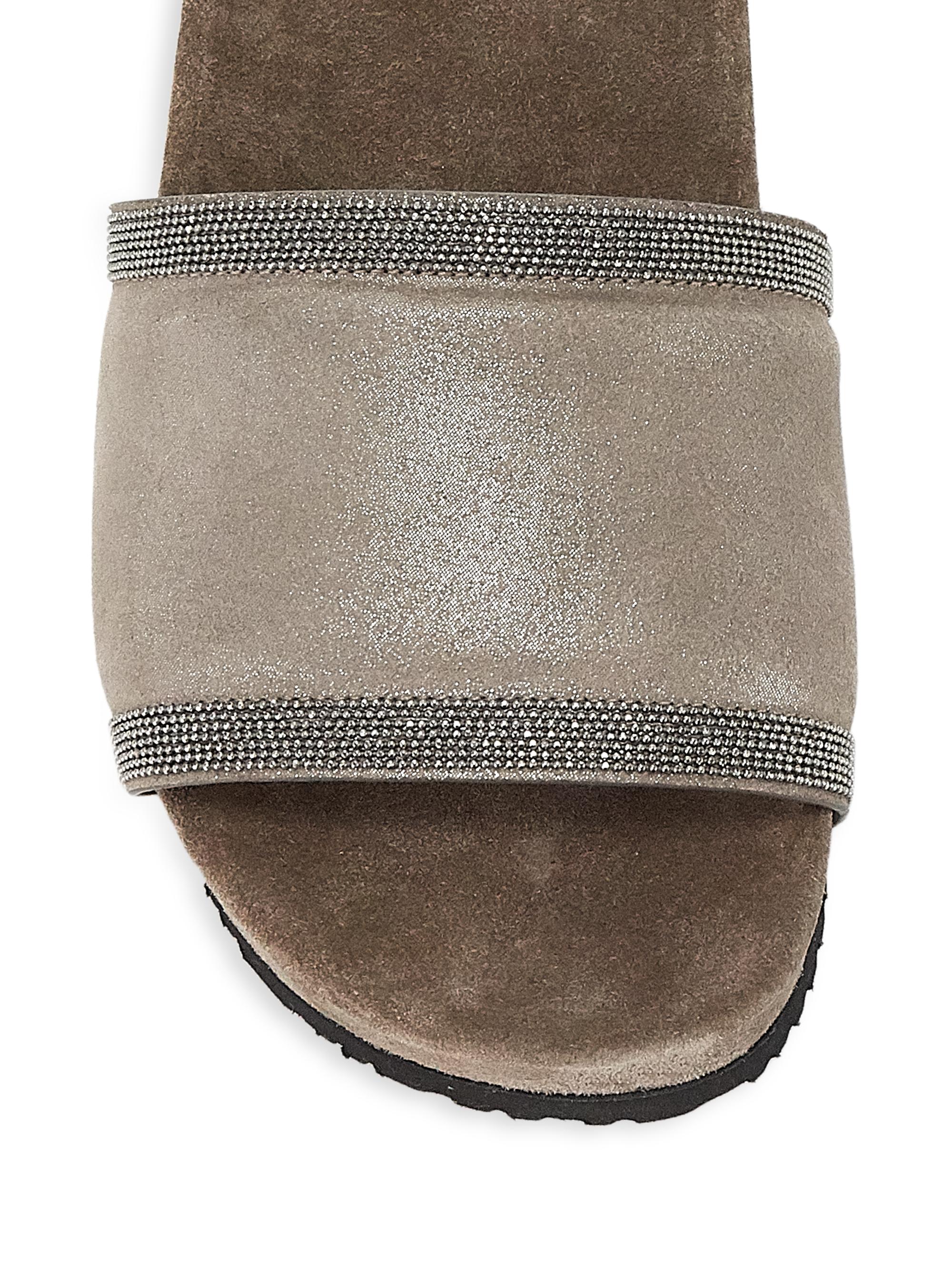 美品✨ BRUNELLO CUCINELLI スポーツサンダル モニーレ 35 Brunello Cucinelli Monili Trim Leather Slides | Saks Fifth Avenue