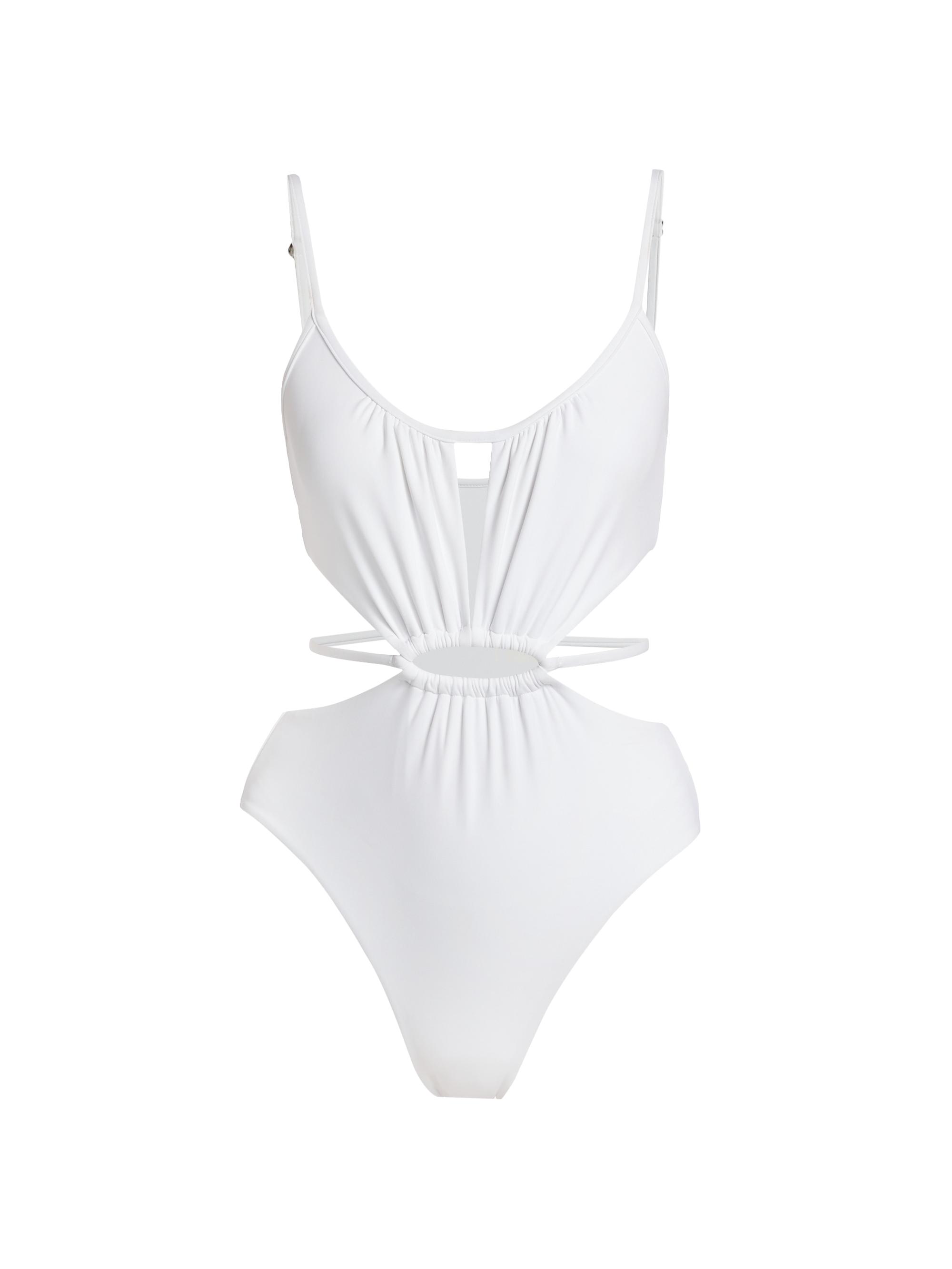 SIMKHAI Women's Genesis Cut Out One-Piece Swimsui - White